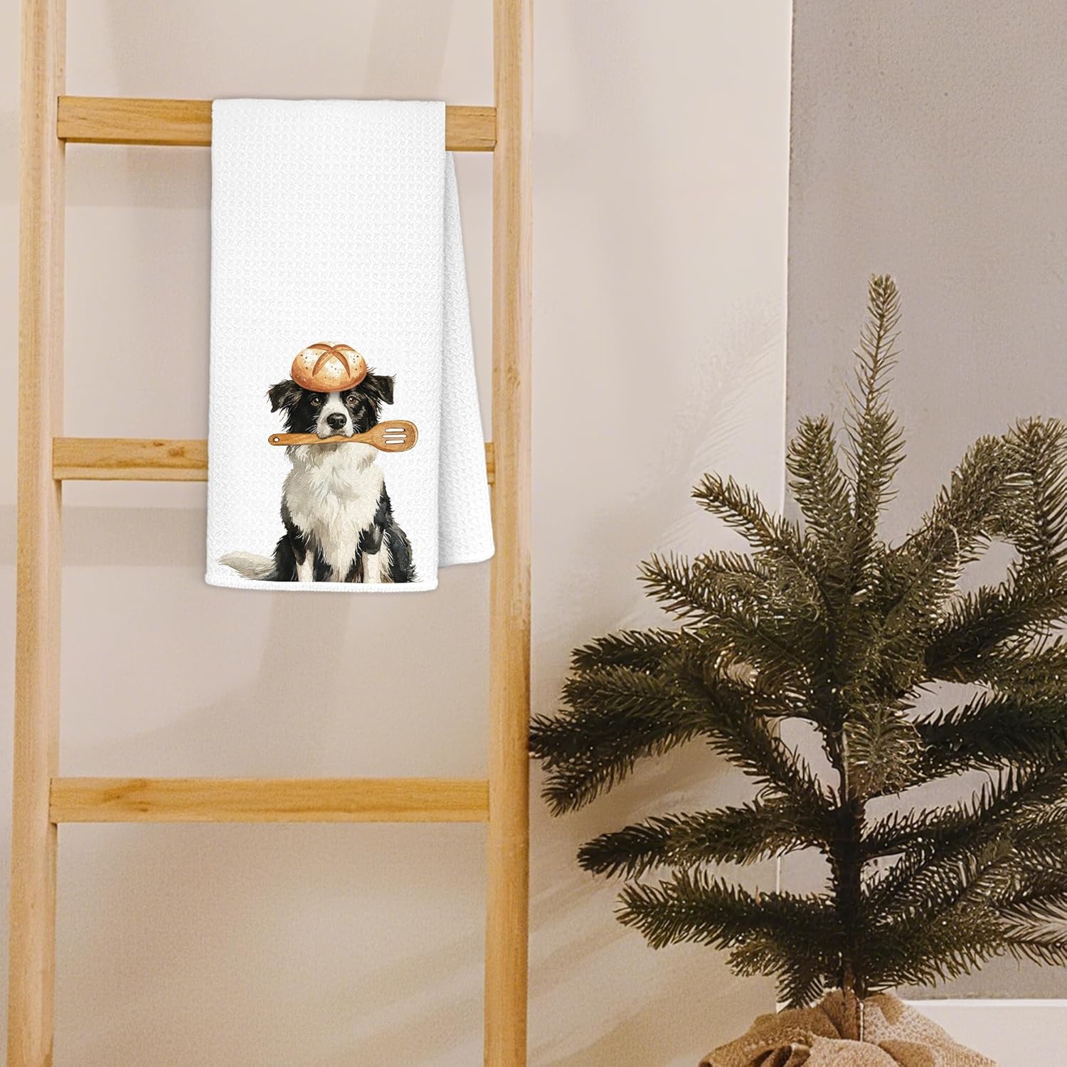 Funny Border Collie Kitchen Dish Towels, Border Collie Gifts, Cute Baking Chef Dog Decorative Hand Tea Towels for Kitchen Bakery, Gifts for Baking Lovers Bakers, 16x24 Inch - Image 6