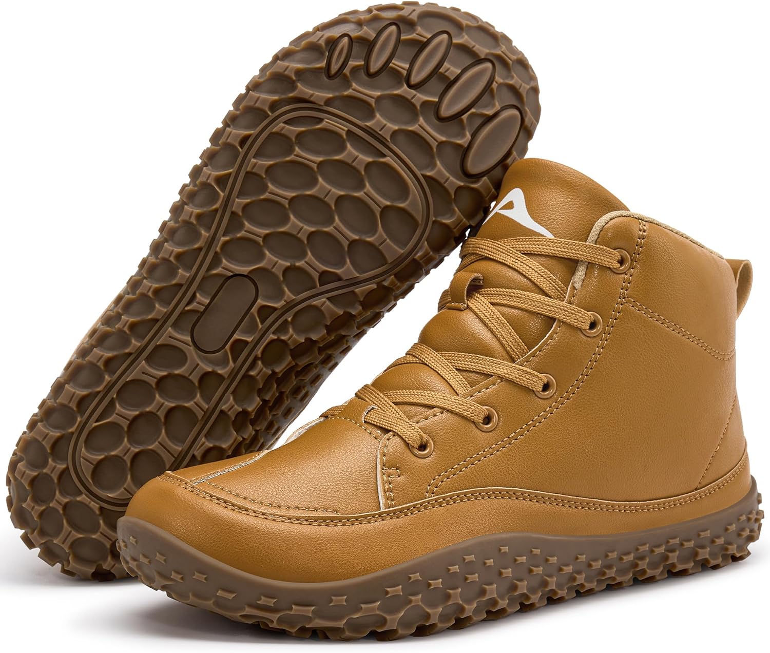 HARENCE Mens Wide Toe Barefoot Boots with Zero Drop Sole for Outdoor Camping Hiking Walking Non-Slip Waterproof