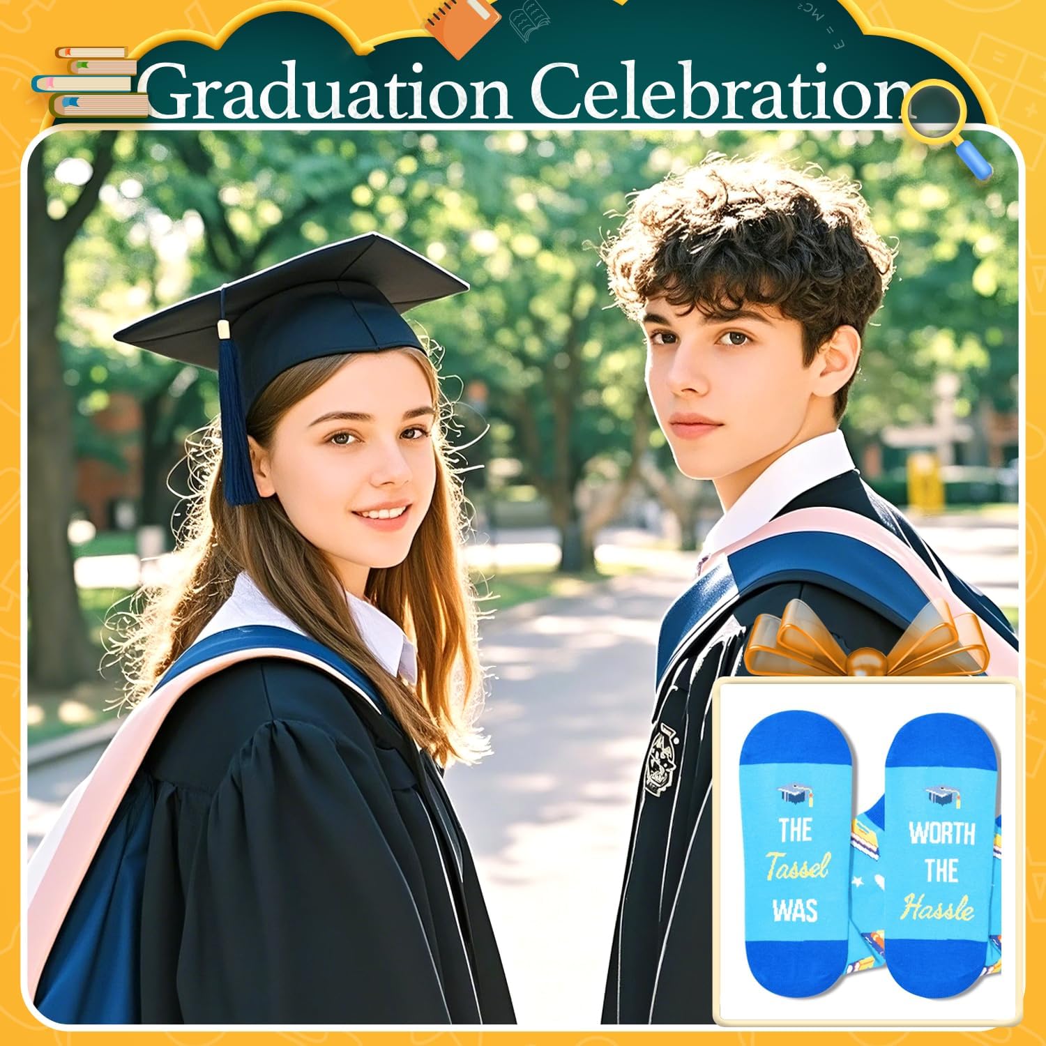 Zmart Book Lover Gifts for Students - Book Socks Reading Gifts, Graduation Gifts for Him Her - Image 6