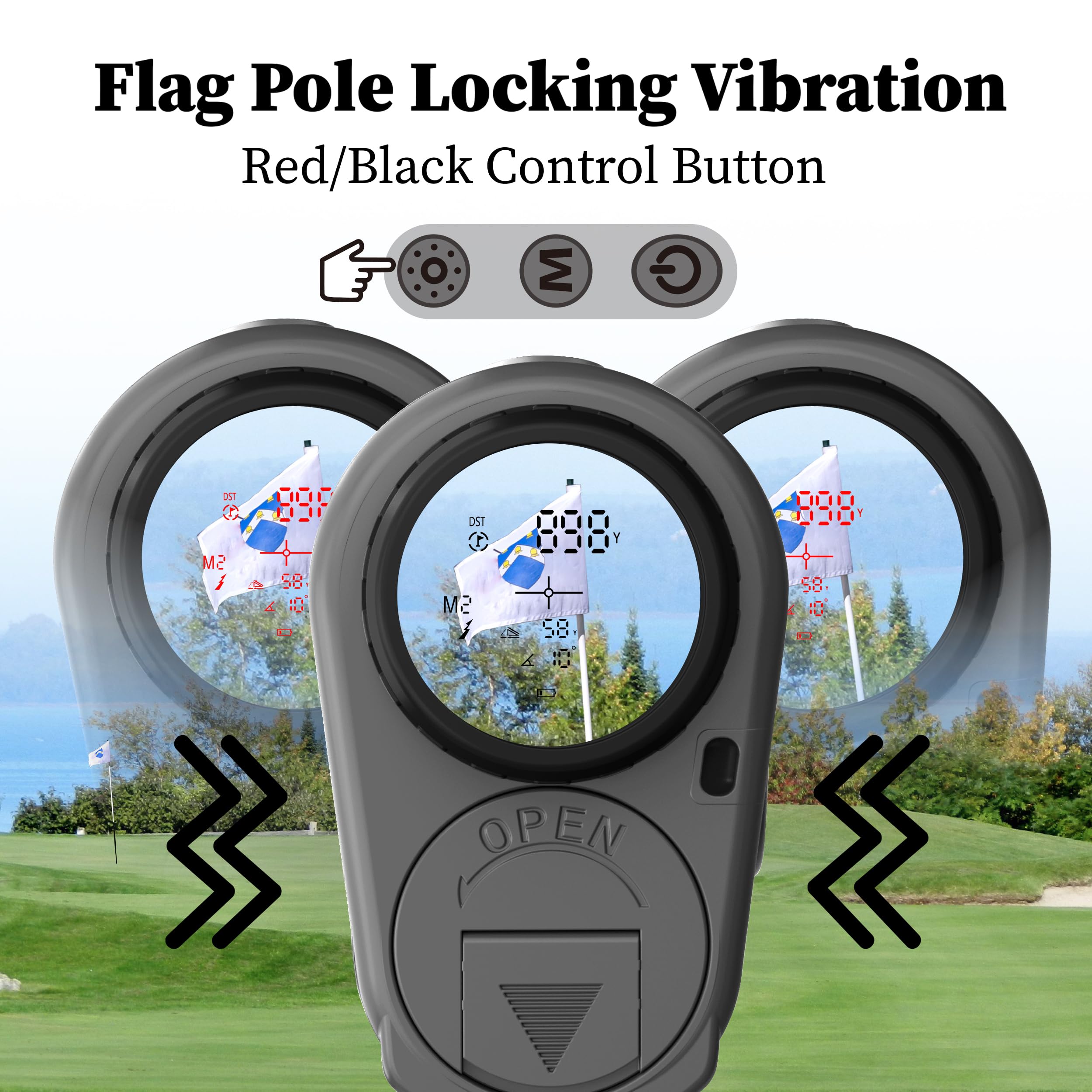 AILEMON 900 Yards Entfernungsmesser Golf Entfernungsmesser mit Neigungsschalter, 6-fache Vergrößerung, Laser-Entfernungsmesser, Schwarz/Grau