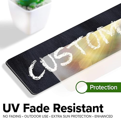 Miniatura 52 de My Sign Center - Letrero personalizado, 11 colores de fuente, 13 estilos de fuente, 4 opciones de agujero, 22 tamaños, 8 x 32 pulgadas, sin óxido,