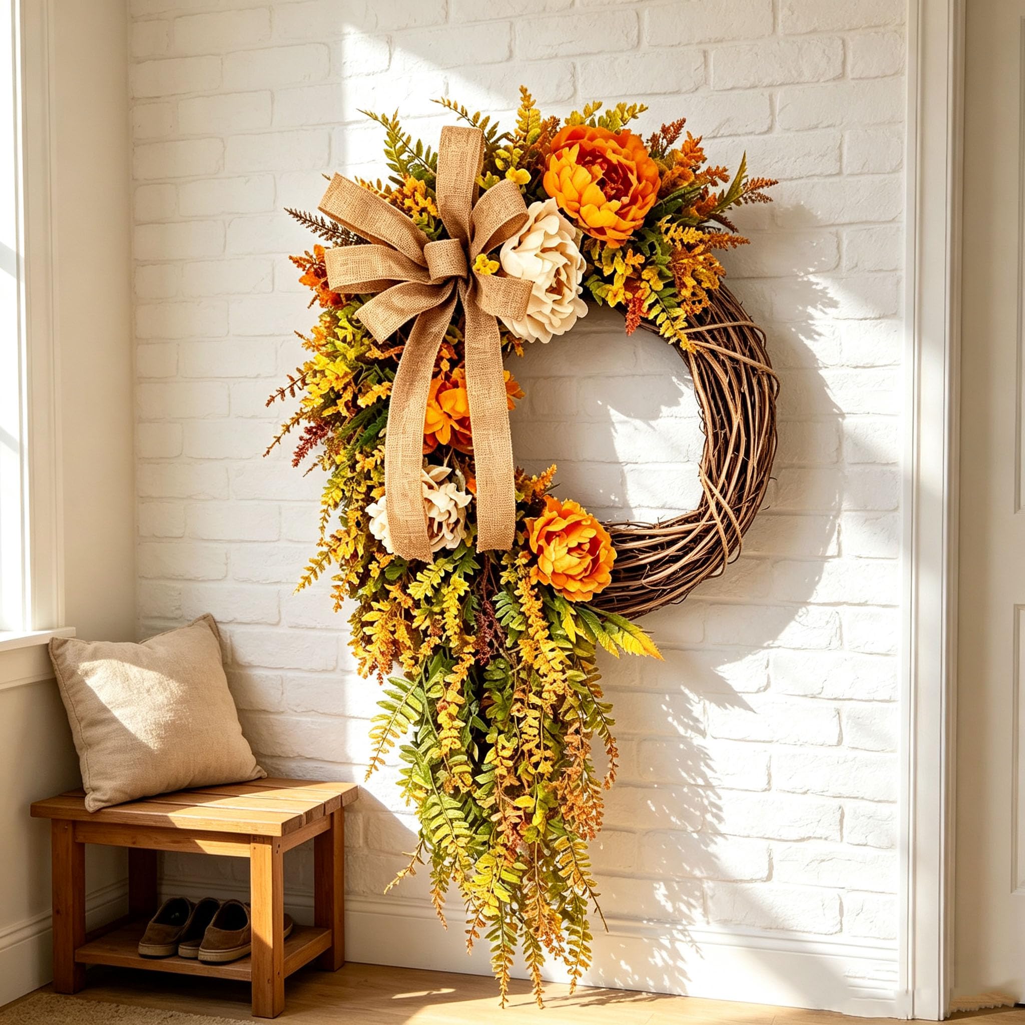 Künstliche Herbstkränze Herbstdeko Türkranz (60CM)