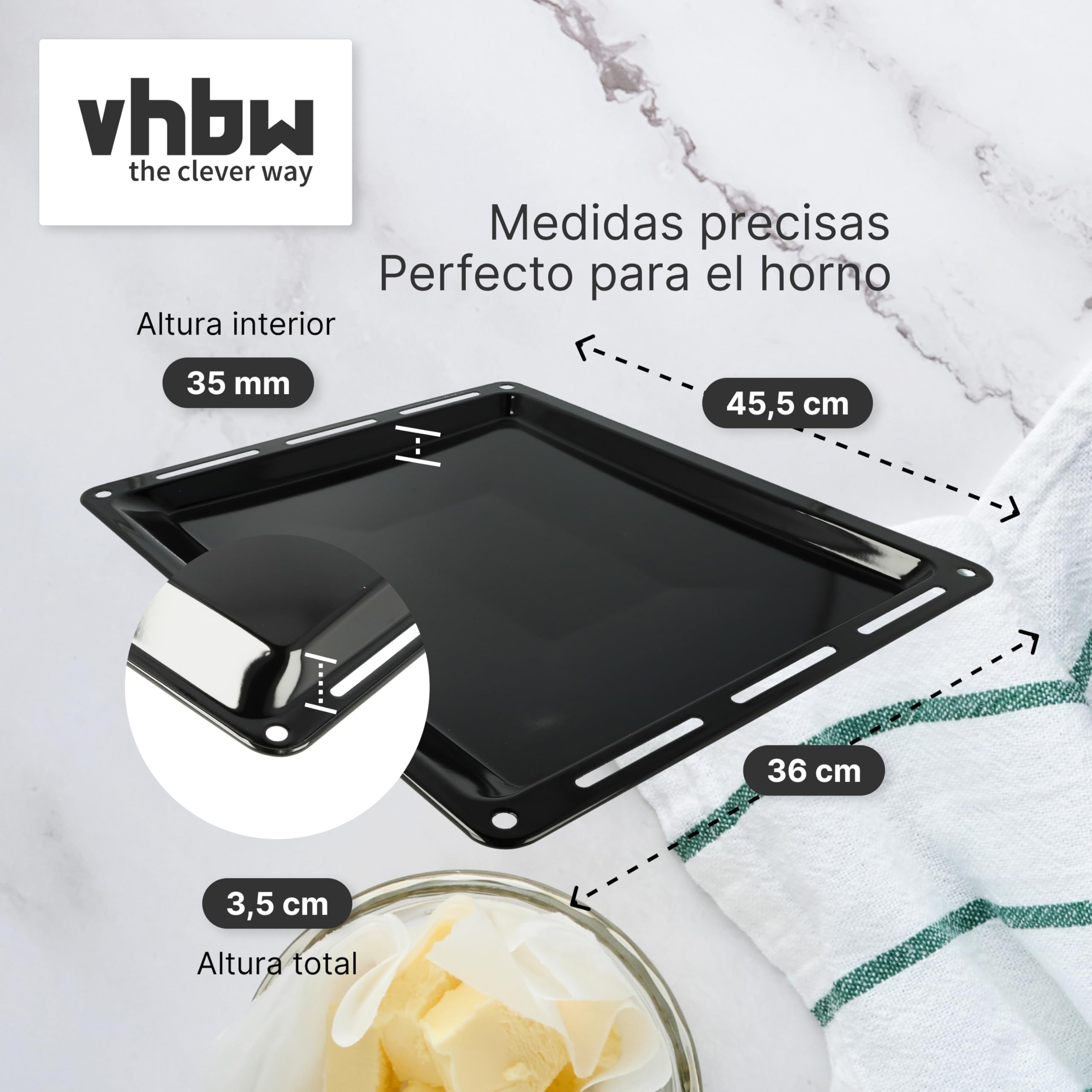 vhbw Bandeja reemplaza 11014334 para horno