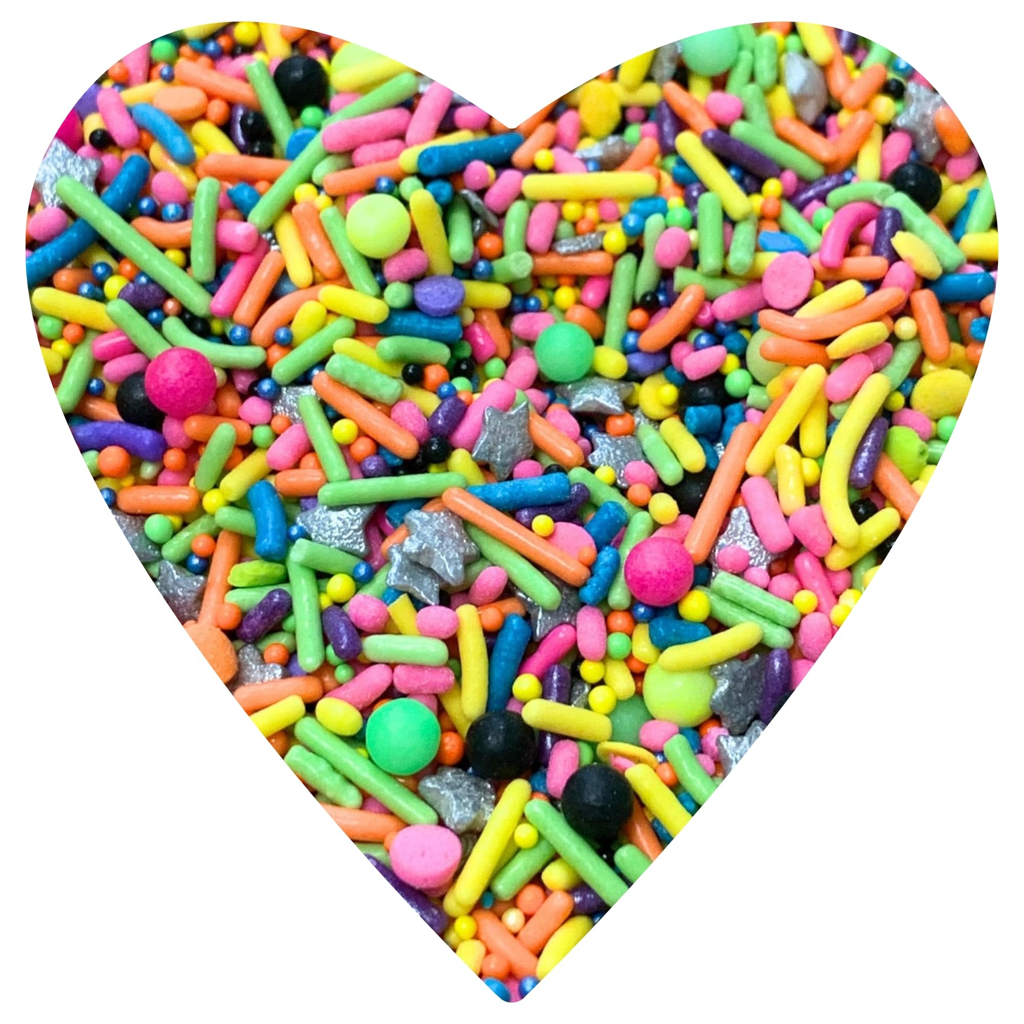 COOL MOM SPRINKLES Retro Neon 90's Sprinkles (4 oz.) – Themed Birthday Sprinkles for Decorating Cakes, Cupcakes, Cookies & Desserts – Glow Under UV