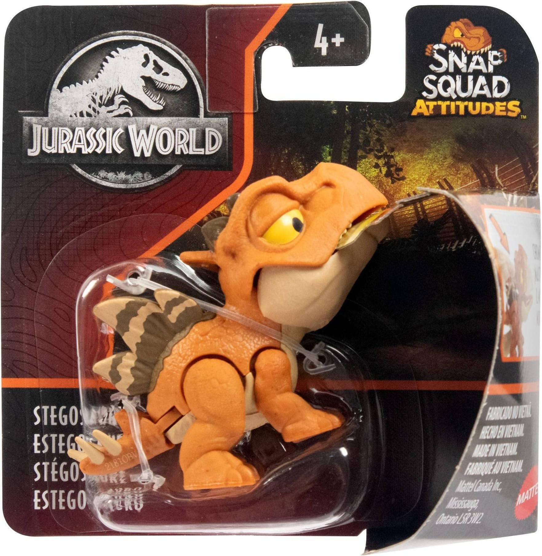 Jurassic World Snap Squad Attitudes Collectible Dinosaur with Snap On Feature