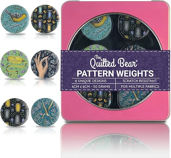 The Quilted Bear Pattern Weight Set Scratch-Resistant Fabric Weights for Secure Pattern Cutting, Sewing Supplies & Quilting Supplies (Catherine Rowe - Sewing Design)