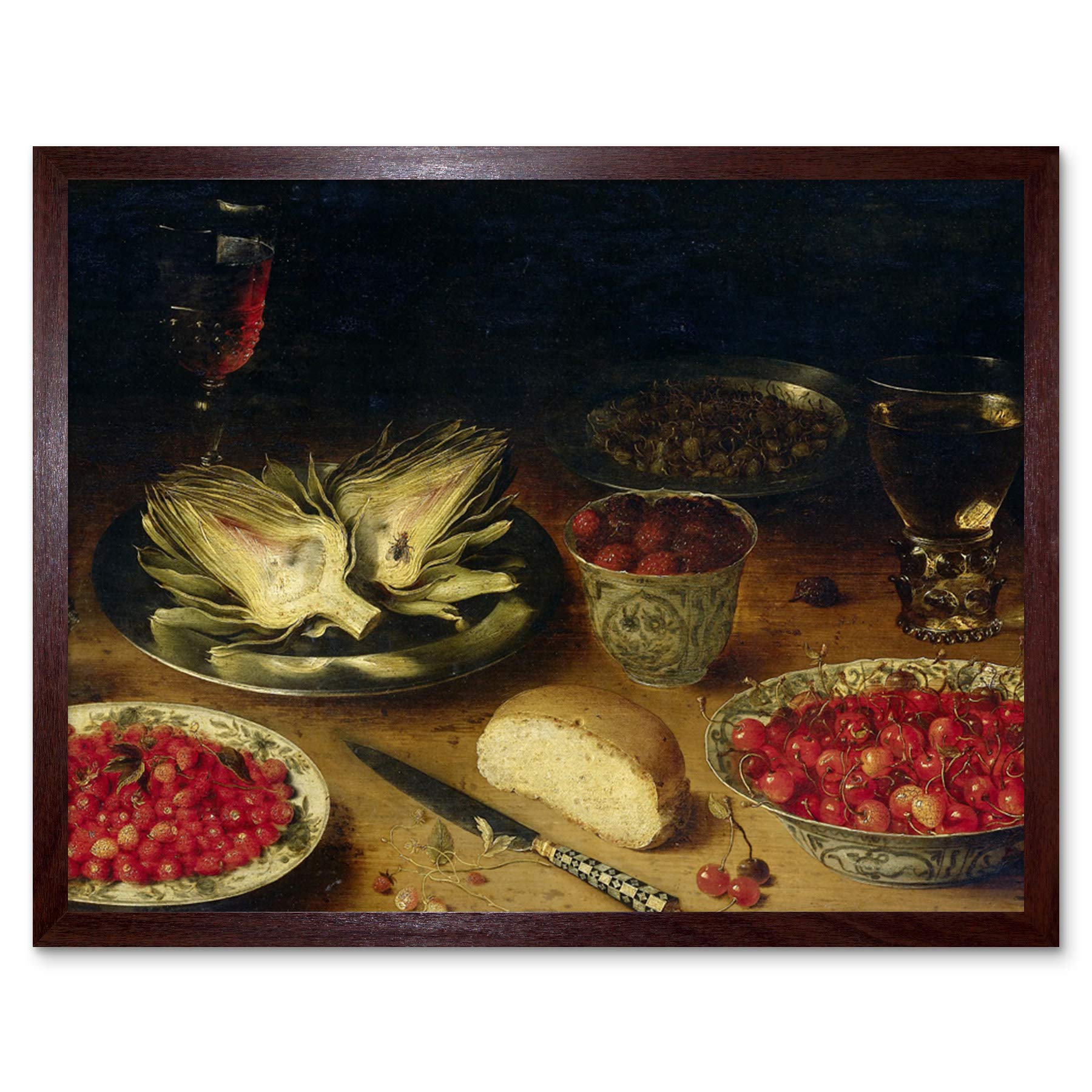Artery8 Osias Beert Still Life Artichoke Painting Art Print Framed Poster Wall Decor 12x16 inch