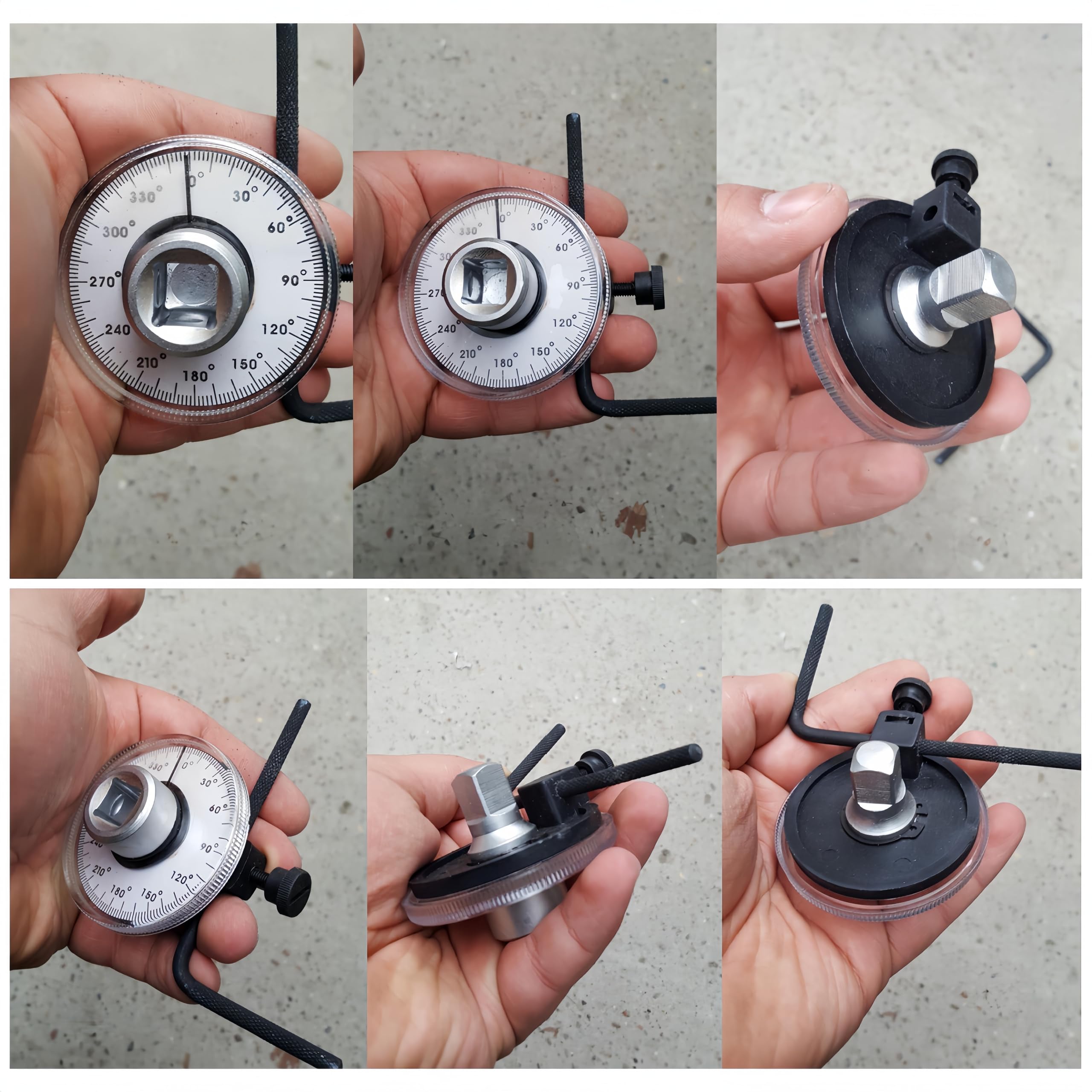 360° Torque, Angle Gauge, Torsion Wrench with Adjustable Arm