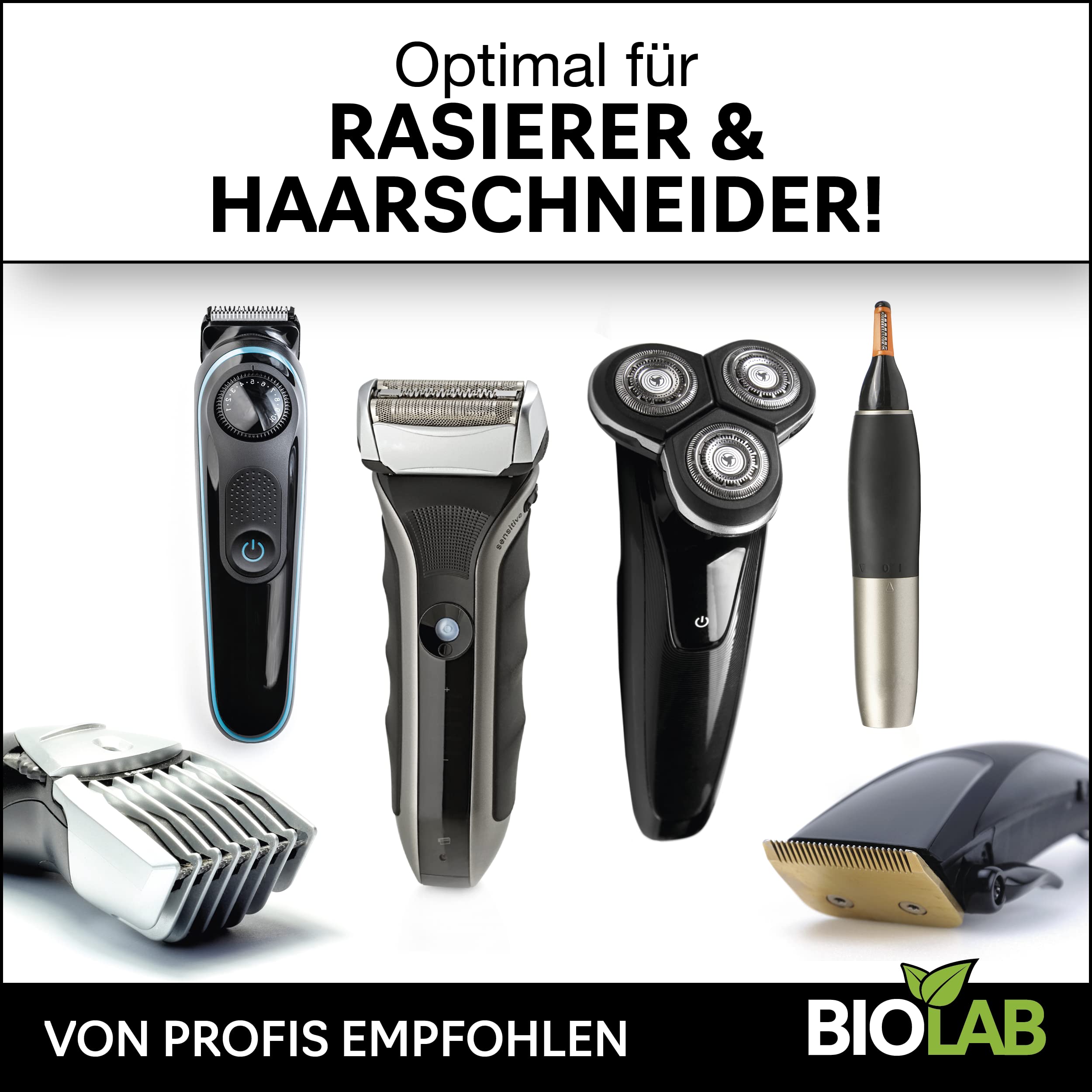BIOLAB Bio Scherkopfreiniger (2 x 1000 ml) Nachfüllflüssigkeit für Clean & Renew, passend für Braun Series, Philips Scherkopf Reinigungskartusche und Rasierer Reinigungsstation