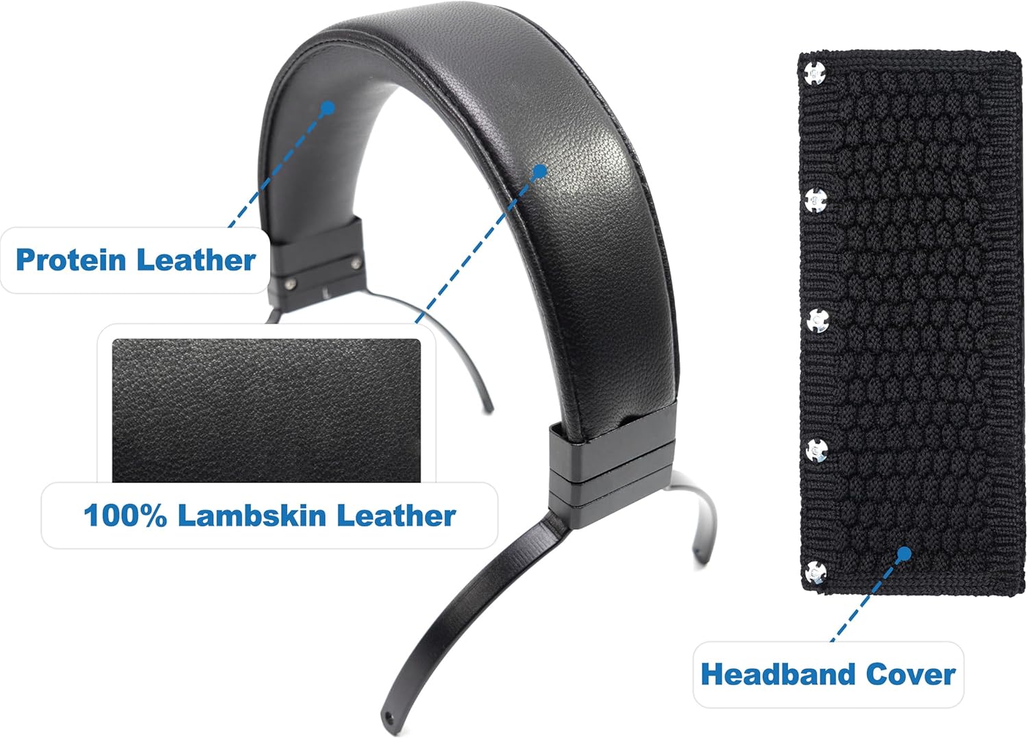 Genuine Leather Full Metal Headband Compatible with Beyerdynamic DT700 DT770 DT880 DT900 DT990 DT1990 DT1770 DT860 T5 Amiron Headphone Replacement Head Band Repair