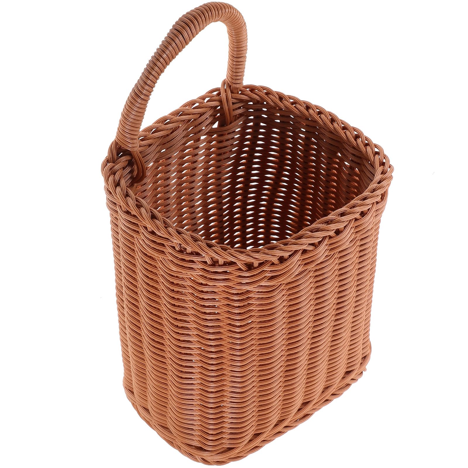 OSALADI Cesta Tejida Para Colgar En La Pared Cesta De Almacenamiento Hecha A Mano Cesta De Mimbre Florero De Granja Organizador De Montaje En Pared De Cocina Soporte Para Utensilios De