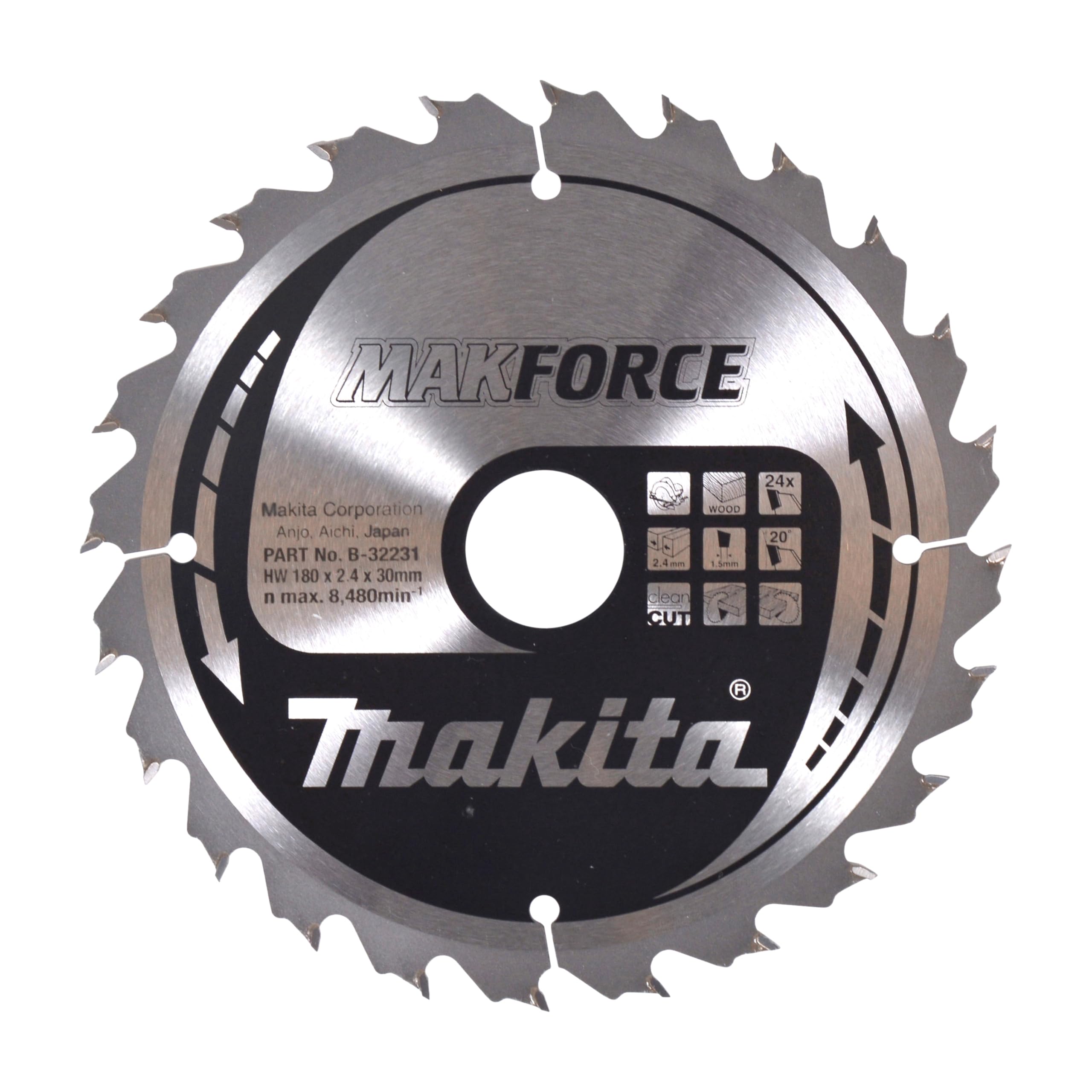 Lame Makita Makforce 180 mm pour en finir avec les éclats sur le bois tendre