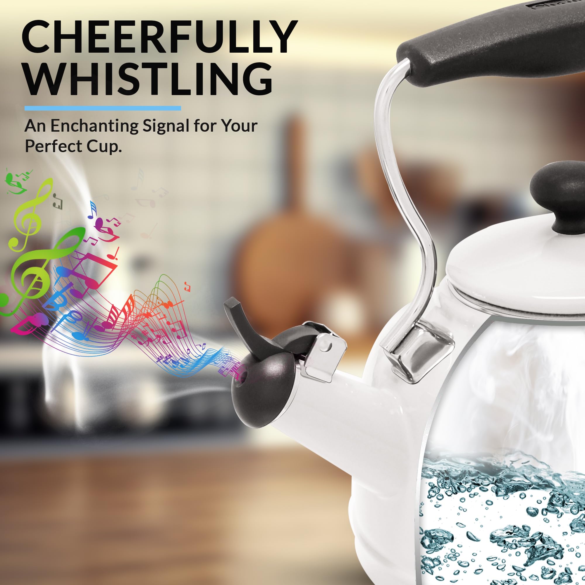 Chantal 1.8 QT Kettle, Oolong Series, Premium Enamel On Carbon Steel, Whistling