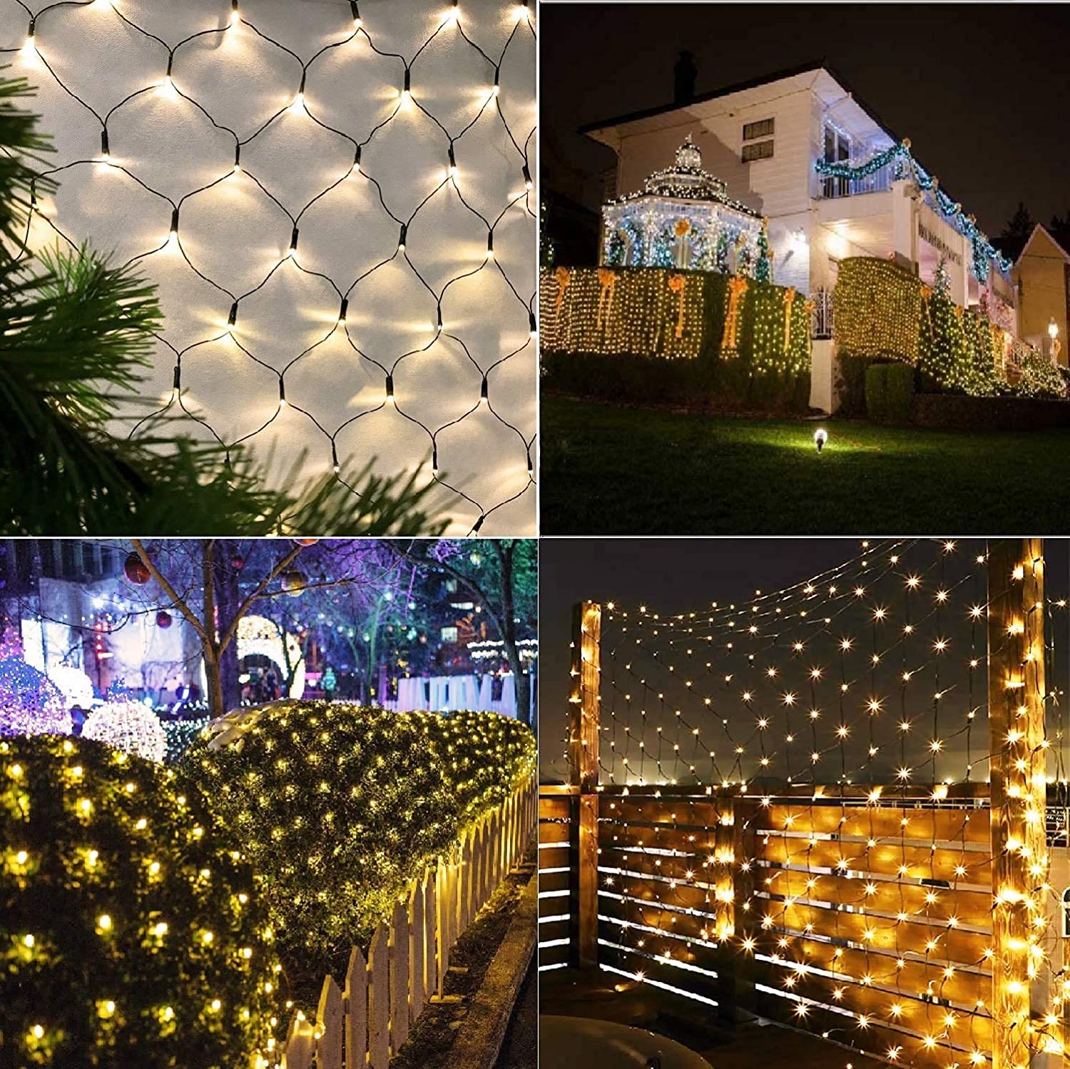 Joomer 12ft x 5ft 360 LED Christmas Net Lights, 8 Modes Bush Mesh