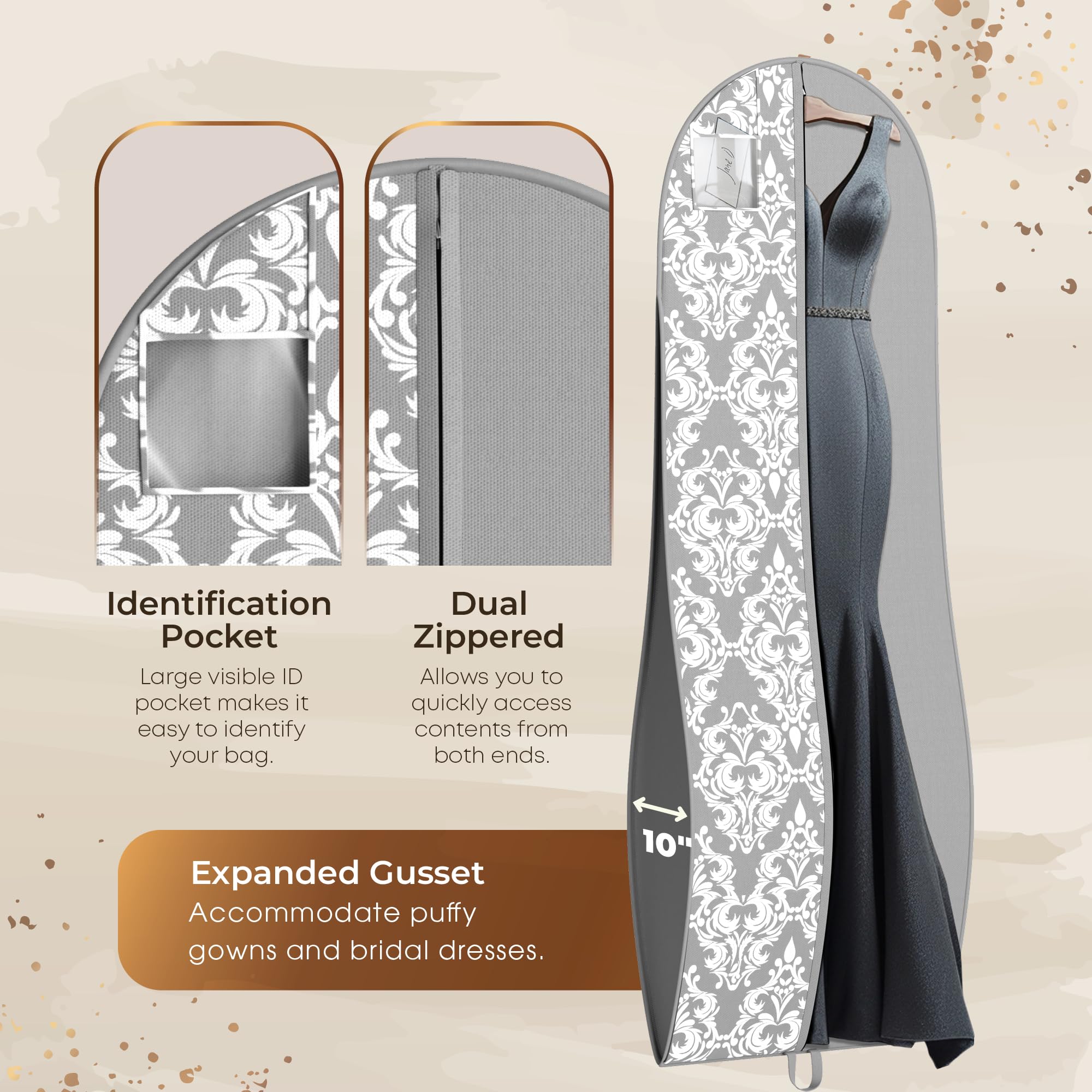 Lehenga Wedding Dress Storage Bags Gown Garment Bag For Long Dresses 72  Inch Wedding Dress Garment