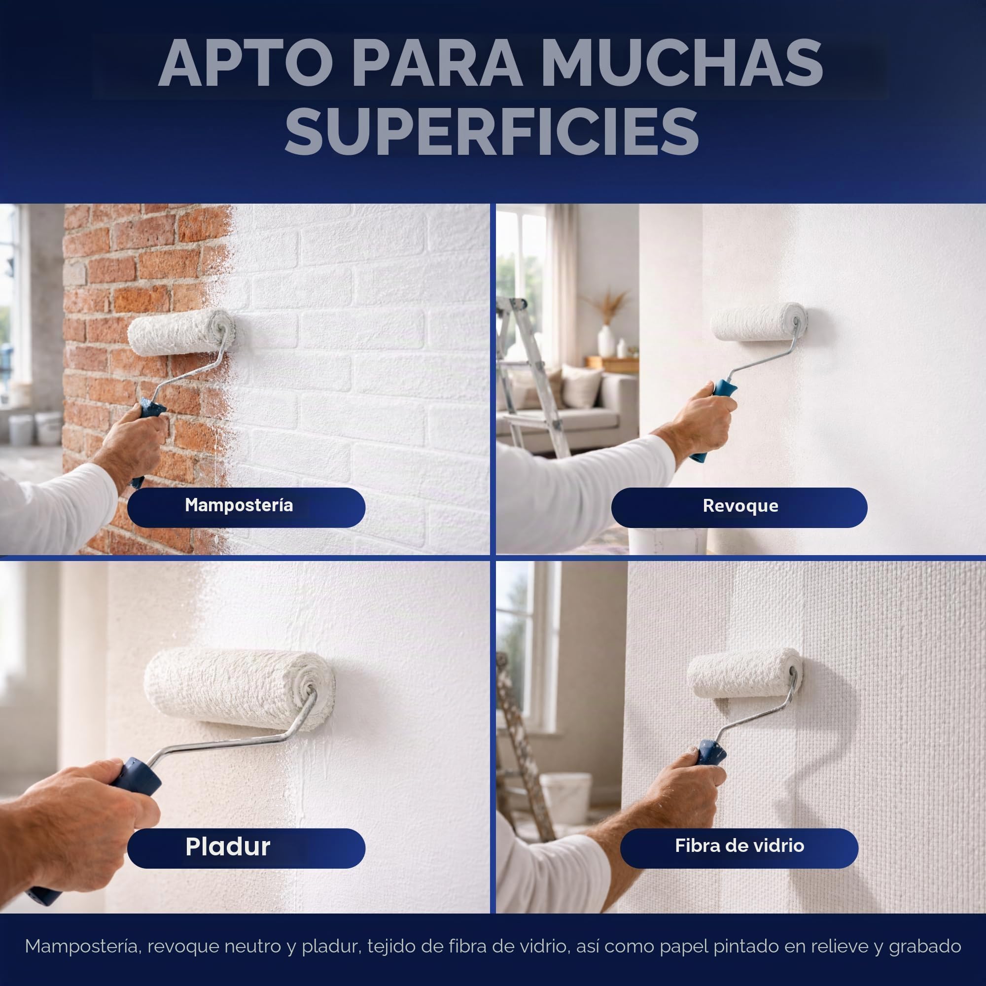 Plid® Pintura de látex blanco satinado [10L] – Pintura lavable para interior de cocina y baño – Pintura de látex lavable fácil de limpiar y no barro – lavable no llena