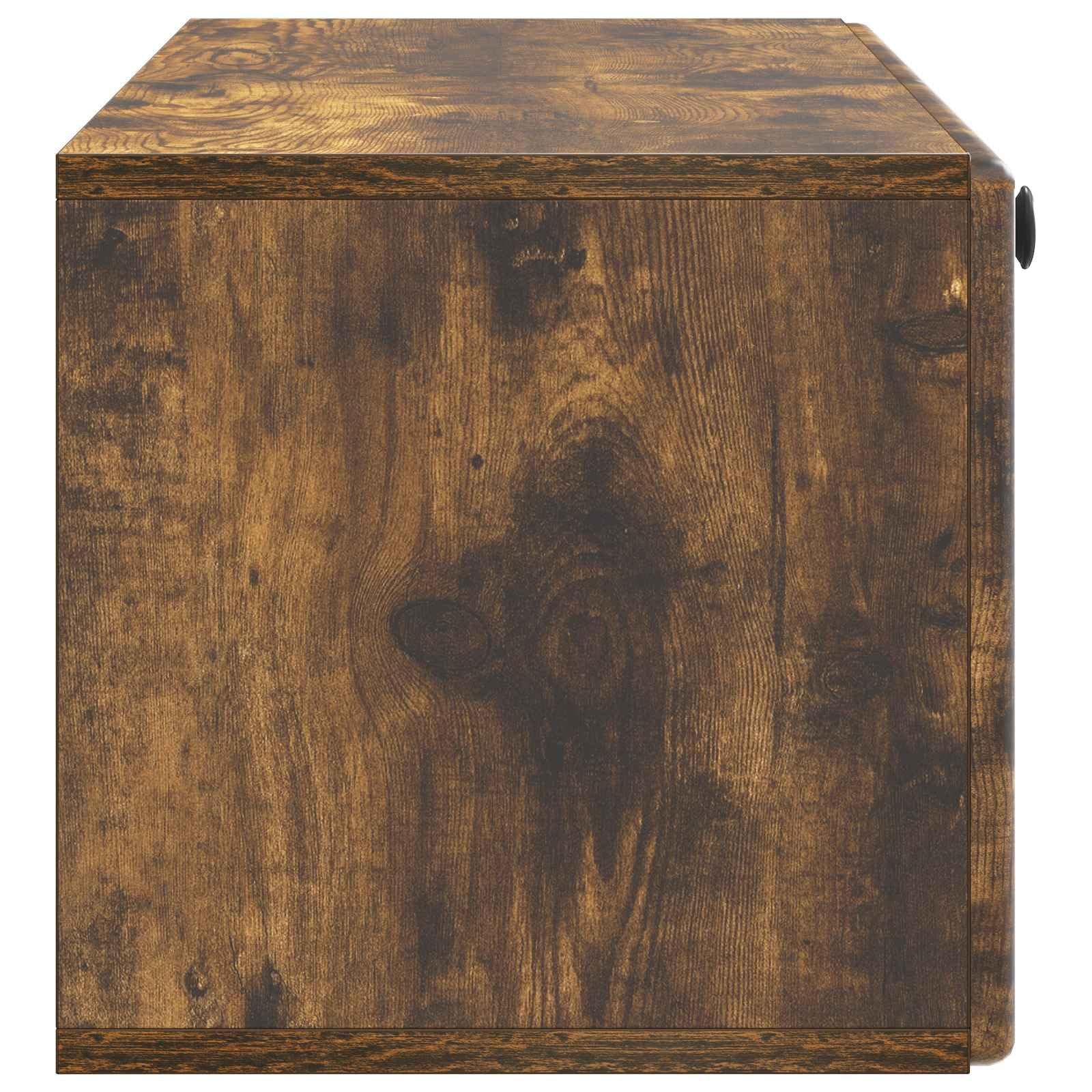 Hothingwell TV-Wandschrank, 98 x 31 x 30 cm, rauchfarbene Eiche, Holz | 90° drehbare Türen, großzügige Aufbewahrung, einfache Reinigung mit feuchtem Tuch, platzsparendes Wanddesign
