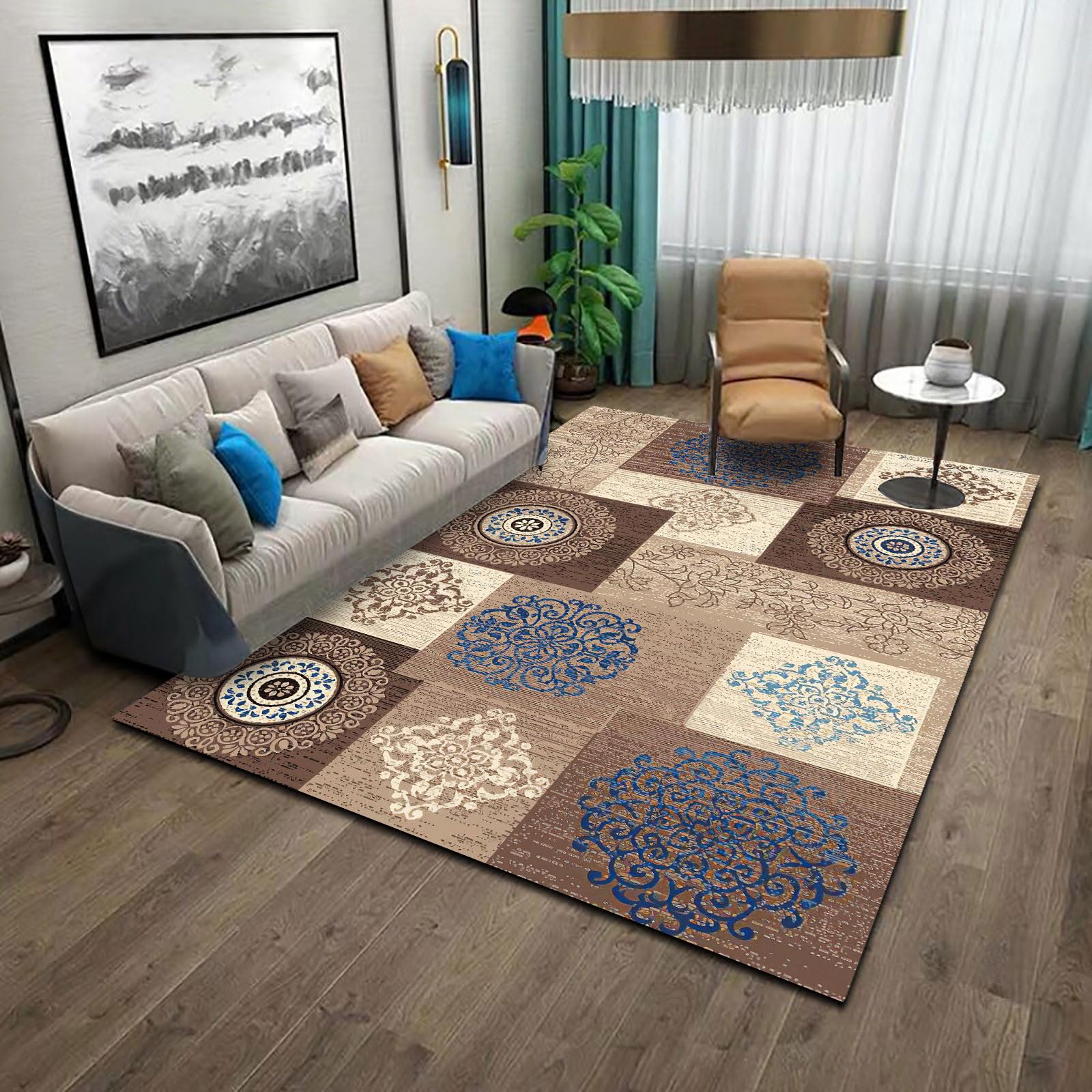 Tapis salon lavable grand format 200x290 tapis de chambre antidérapant et moelleux