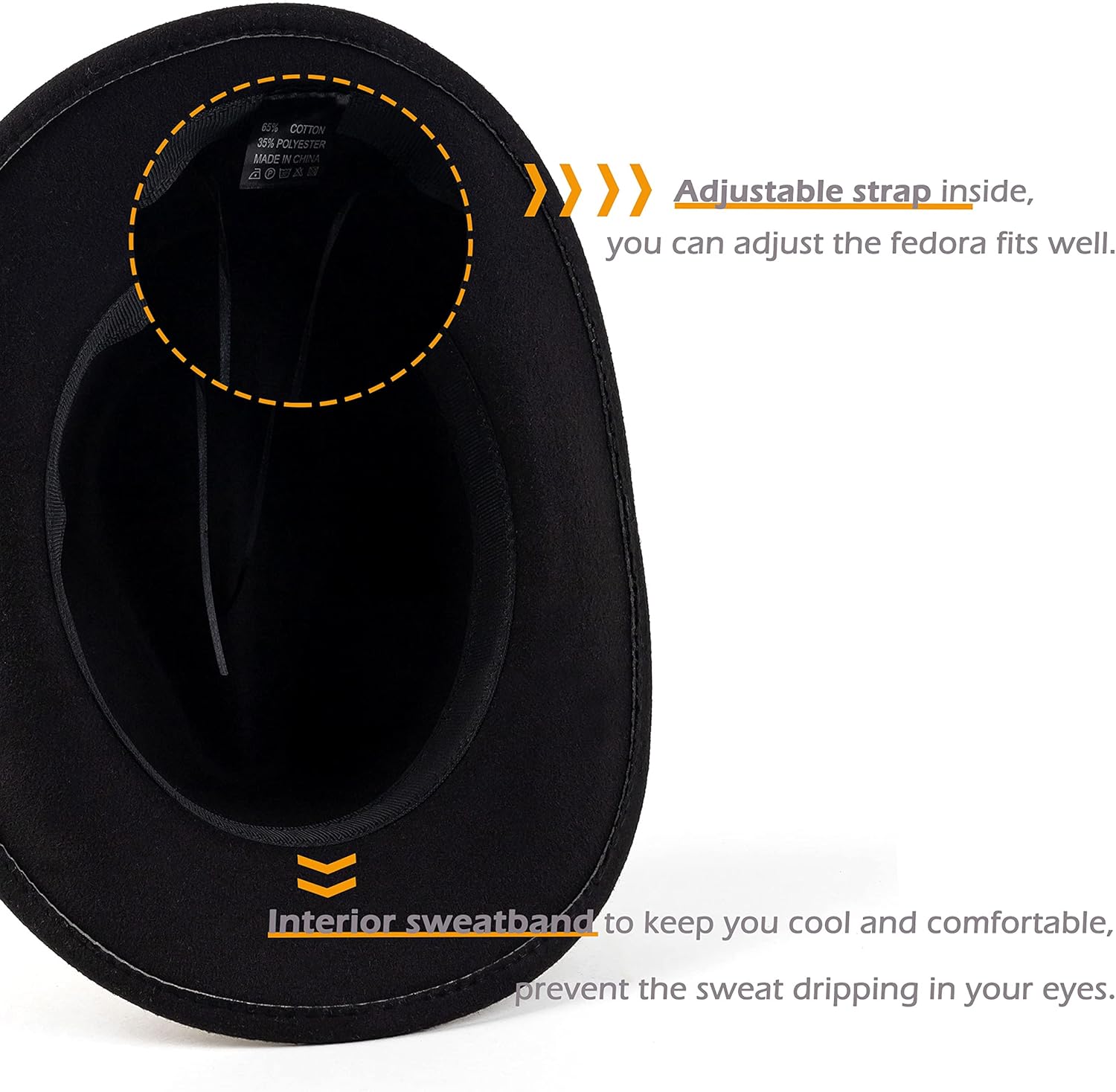 Western Cowboy Hats for Women Men Felt Wide Brim Panama Hat with Belt Buckle - Image 3