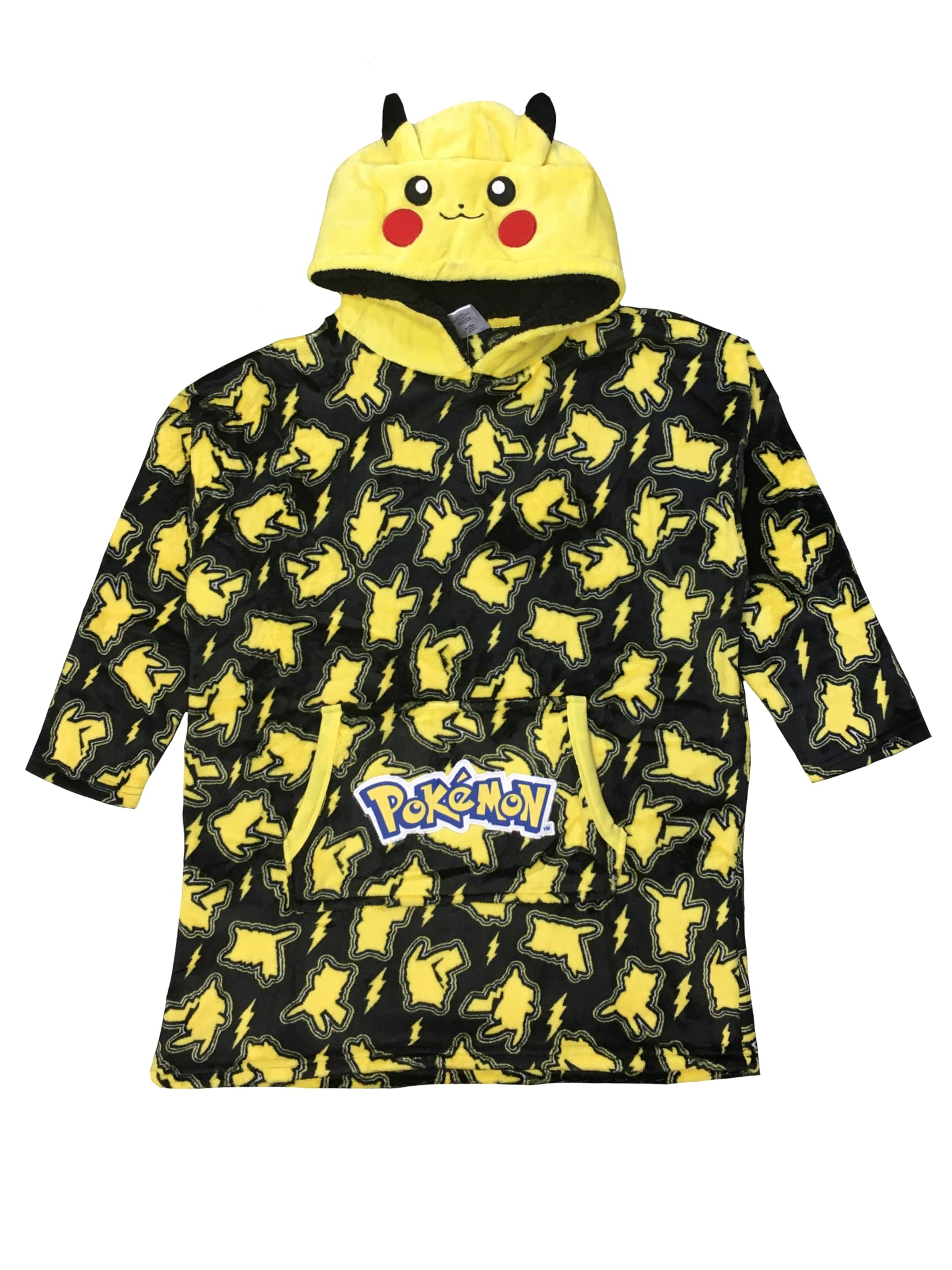 Pokemon, Boys or Girls Hooded Lounge Gown Hoodie with Pockets featuring Pikachu, One size Age 7-13 Years