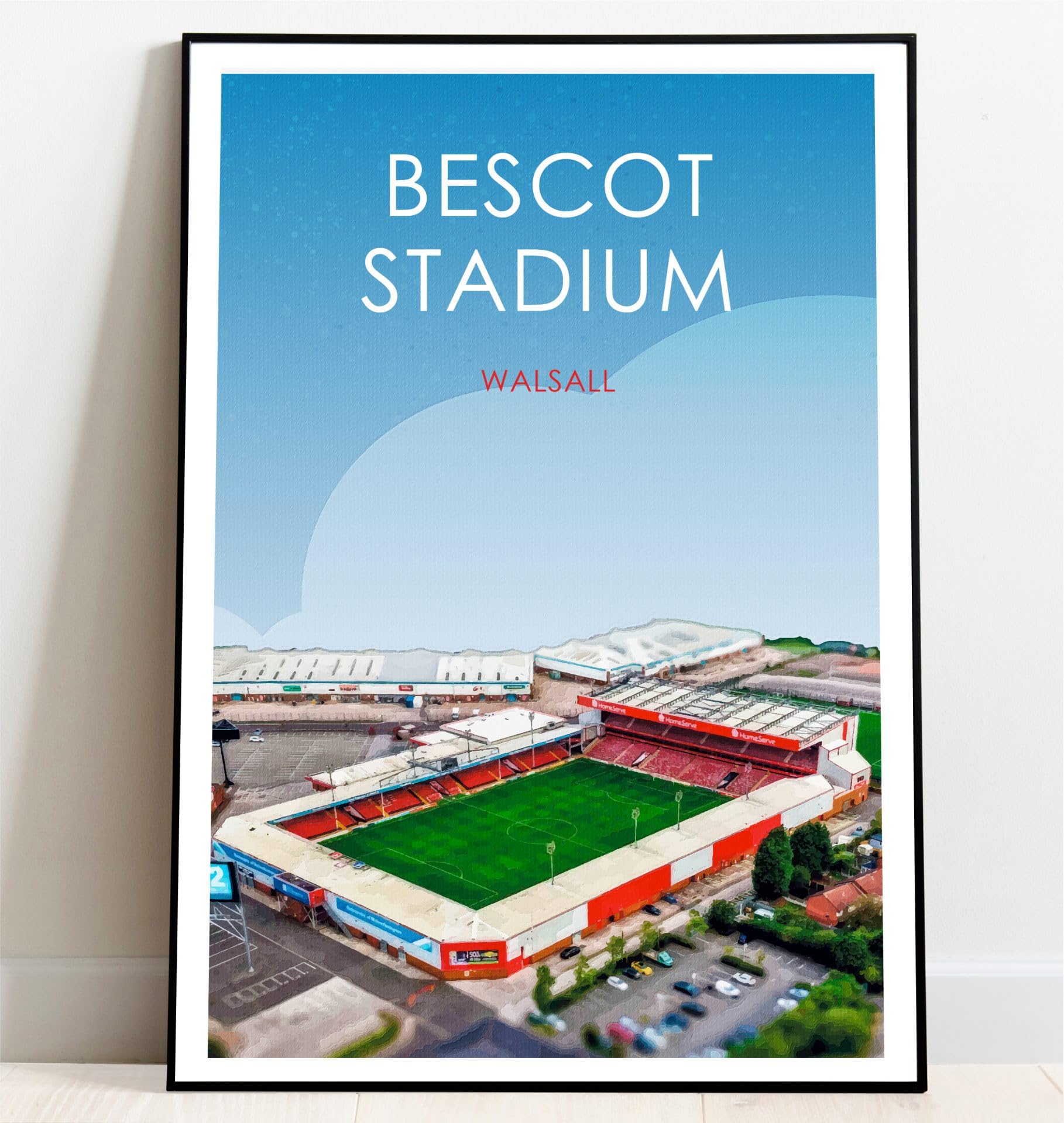 Ultras Fc White Walsall Bescot Stadium Retro Art Print (A4 Giclee Print - Portrait)