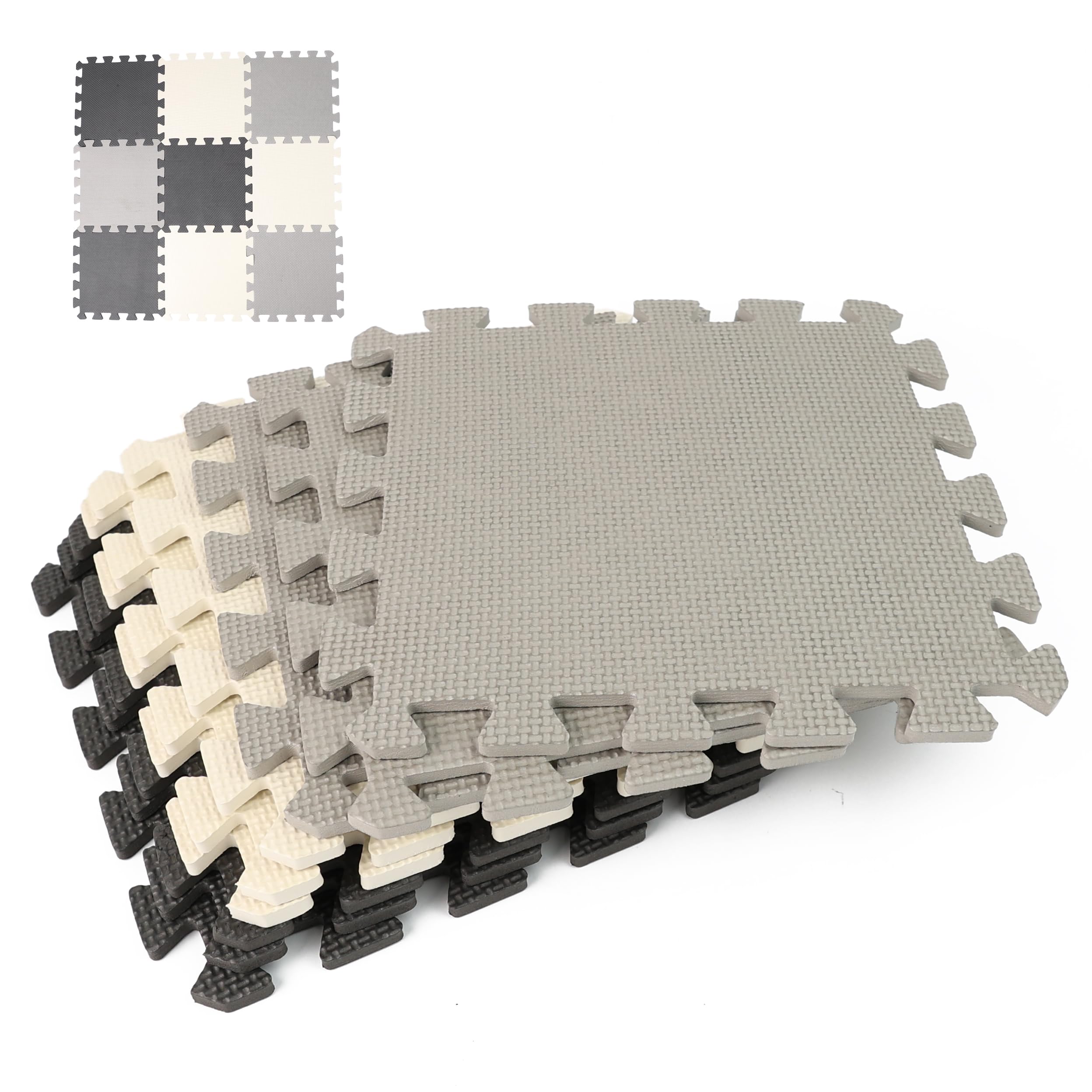 DIVCHI Foam Play Mats Thick Soft Floor Interlocking Mat Floor Puzzle Mat For Children's Playing And Adult Gym And Exercise (Pack Of 9) โ image 1