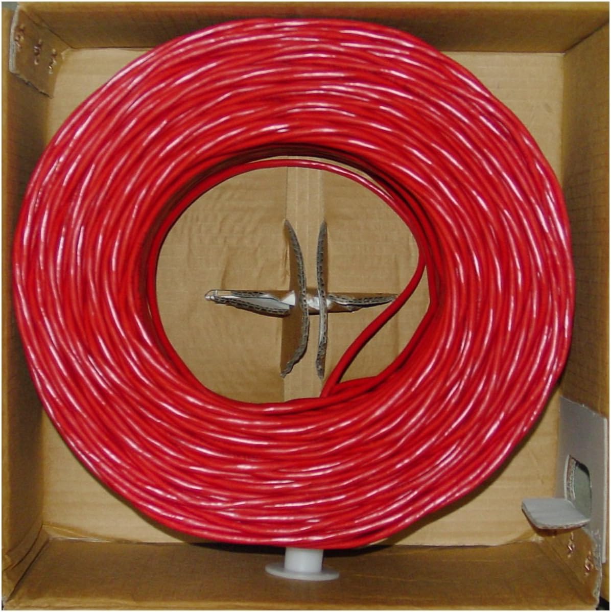 Aurum Cables CAT6 1000 ft Ethernet Network Cable - CCA - 4 Pair - with Crimp Tool, Cable Ties and RJ45's - 550 MHz - w/Sequential Foot Marking - Red