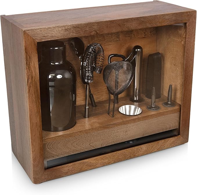 Set de Bar Old Fashioned PICNIC TIME con Coctelera y Estuche de Madera miniatura 4