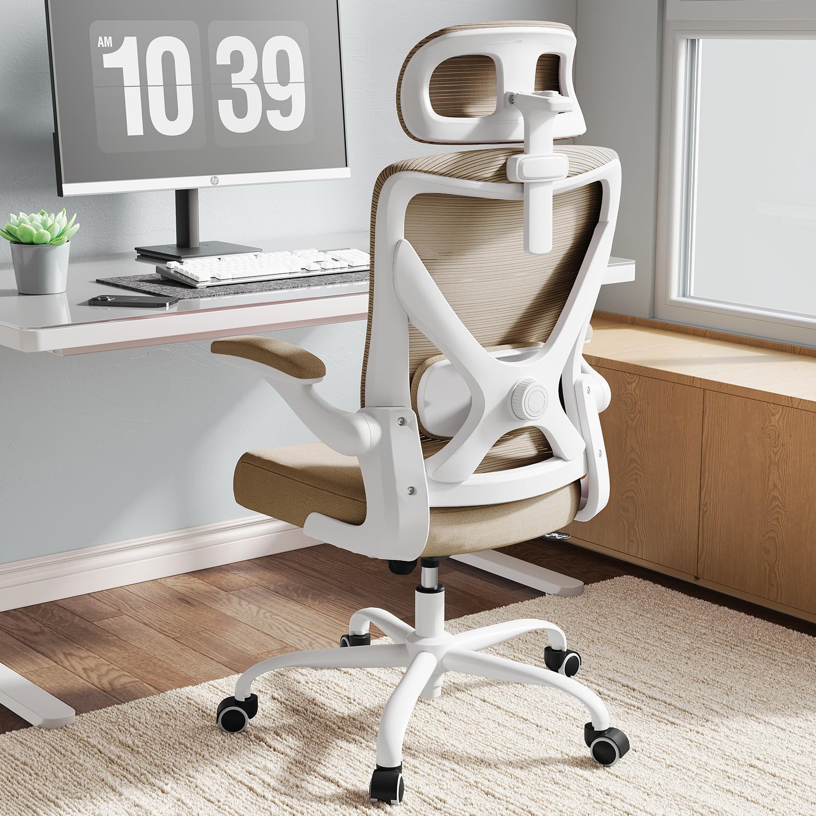 TRALT Bürostuhl - Ergonomischer Bürostuhl mit Verstellbare Lordosenstütze Kopfstütze Gaming Stuhl - Office Desk Chair in X-Form Büro Stuhl - Computerstuhl Schreibtischstuhl 150kg
