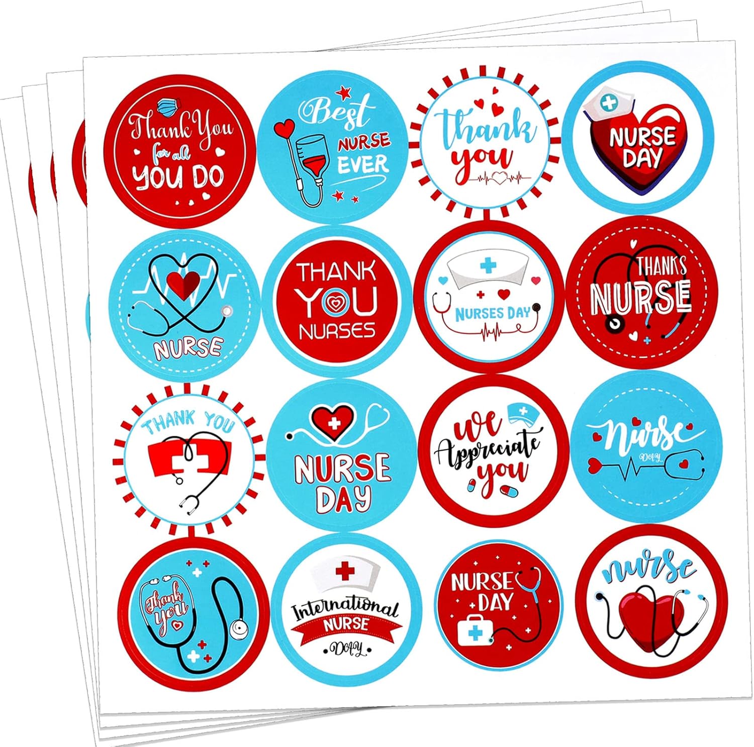 HOWAF 288pcs Thank You Nurse Decorations Stickers, Nurse Themed Label Stickers for