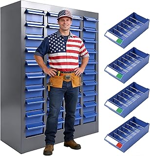 Bolt and Nut Tool Storage Cabinet, 40 Drawers Parts Alloy Steel Nut and Bolt Organizer, 25.8” x 8.66” x 24.8” Bolt Bin with ABS Material for Tool Hardware Storage, Auto Repair Shop (40 Drawer)