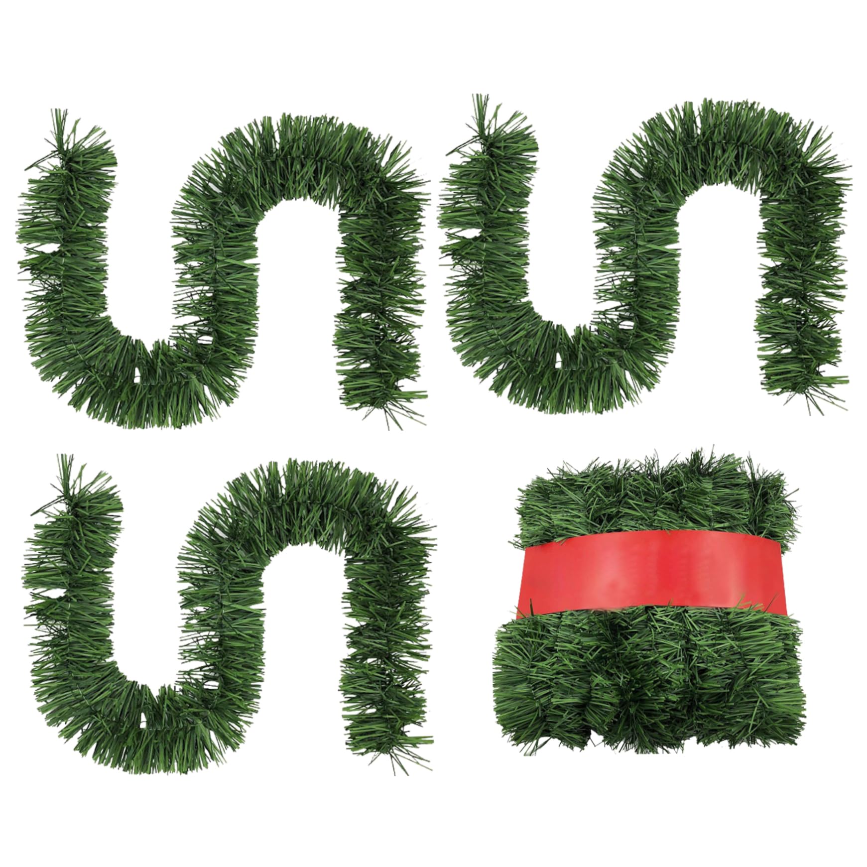 Bemonew Christmas Garland 3Pcs 16.4 Ft Long Artificial Pine Garland DIY Greenery Wreath for Mantle Fireplaces Christmas Party Decorations