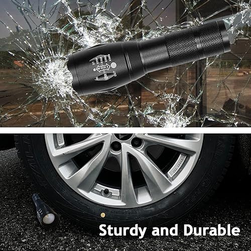 Miniatura 3 de Linterna LED, linterna táctica pequeña brillante con 5 modos, foco impermeable, luz de flash zoomable, linterna portátil para camping, senderismo,