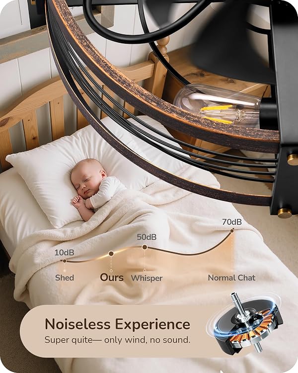 EDISHINE 21" Pre-Assembled Ceiling Fans with Lights Flush Moun,Low Profile by EDISHINE - Image 5