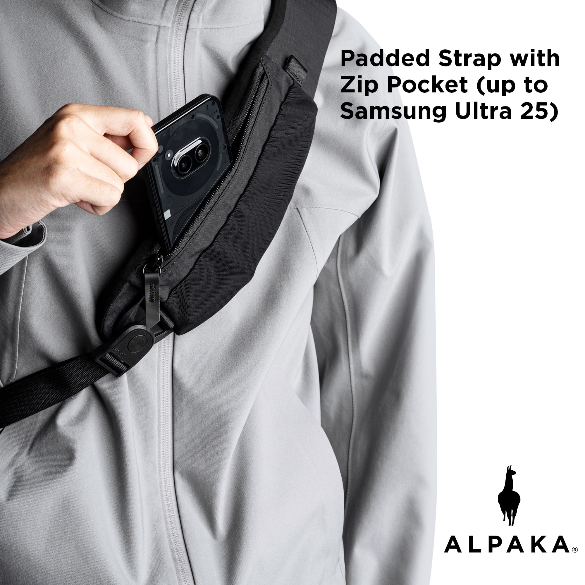 ALPAKA Metro Crossbody Sling Bag 7,5L – Umhängetasche Herren | Wasserfest, Magnetverschluss, Flaschentasche, Phone-Fach, Schultergurt, für 11"-Tablets