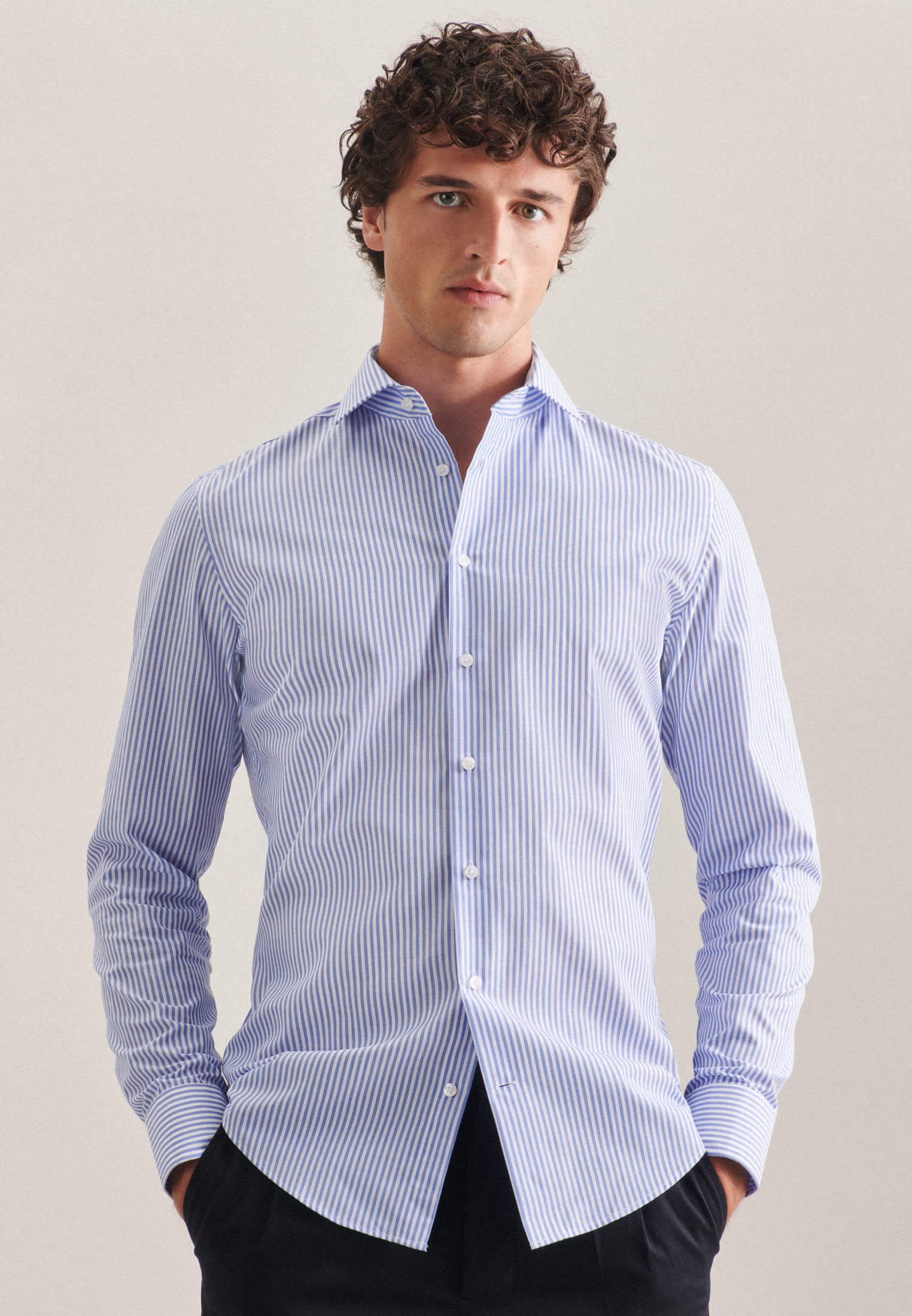 Seidensticker Men's Slim Fit Langarm Popeline Shirt