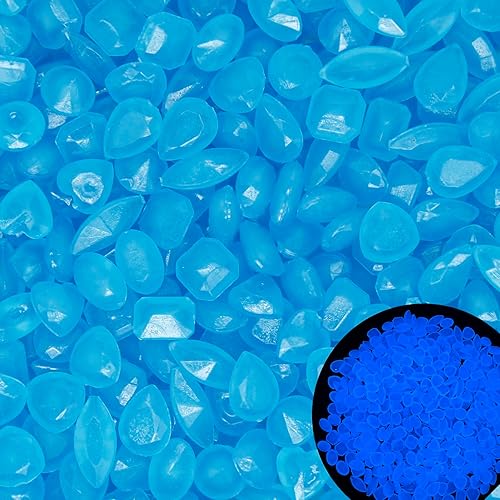 300 piedras brillantes que brillan en la oscuridad, piedras decorativas para exteriores, piedras preciosas con forma de piedras preciosas luminosas,