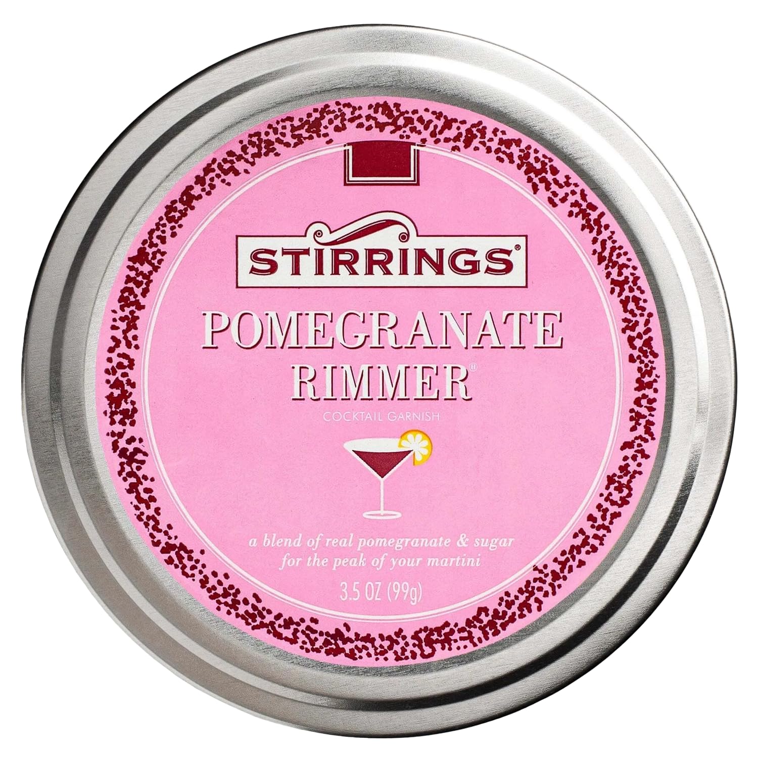 Stirrings Pack Pomegranate Cocktail Rimmer - Easy to Rim a Glass - Specialty Sugar and Salt Drink Rimmers