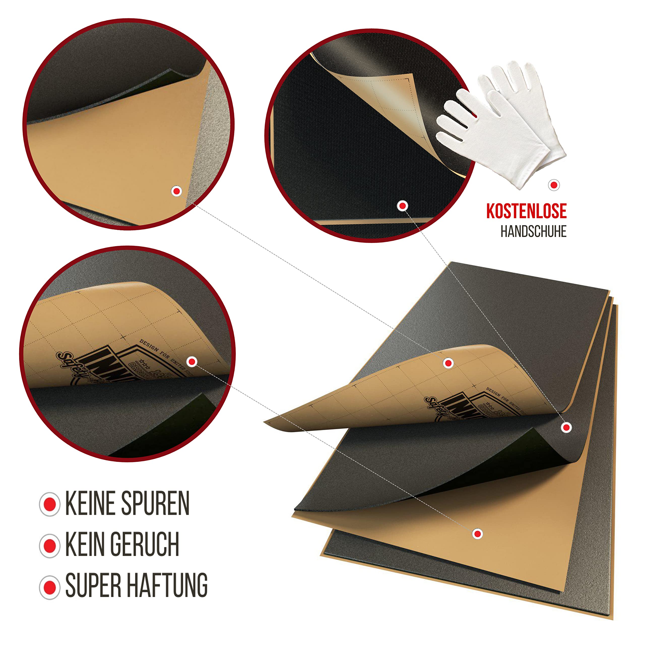 Noiseblock 2 mm 3,3 qm Mass-Vinyl Selbstklebende Auto Alu-Butyl Dämmmatten, High-End Dämmmaterial, Anti Dröhn Lärmschutz, Schalldämmung und Schallschutz