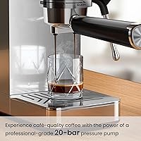 Vista 5 de Kismile Máquinas de café expreso, cafetera profesional con espumador de leche, varita de vapor para café con leche y capuchino, cafetera con tanque