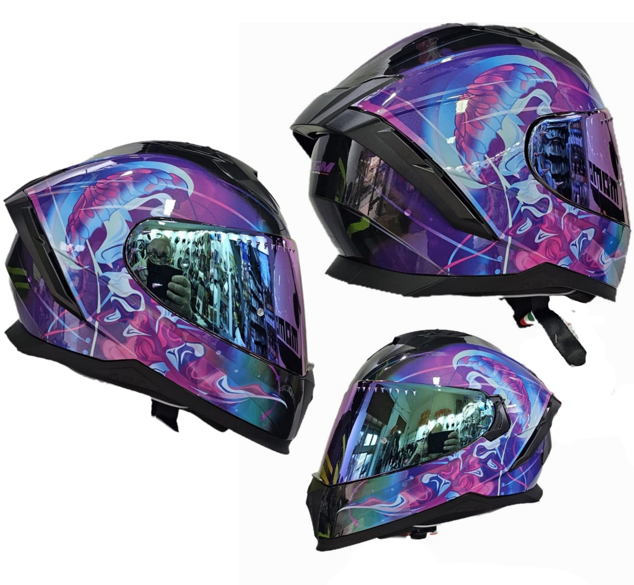 Casco Integrale da Donna 311S Blast Viola con Visiera Iridium, Taglia S 55/56