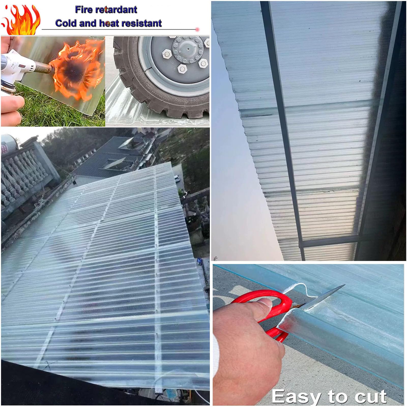 2mm Hojas De Techo Corrugado,2/5/7/8/10/13/15pcs Paneles Para Tejado Resistentes Al Impacto,FRP Con Resistencia A Los Rayos UV,Chapa Ondulada Para Invernaderos (0.9×1.3m,2pcs)
