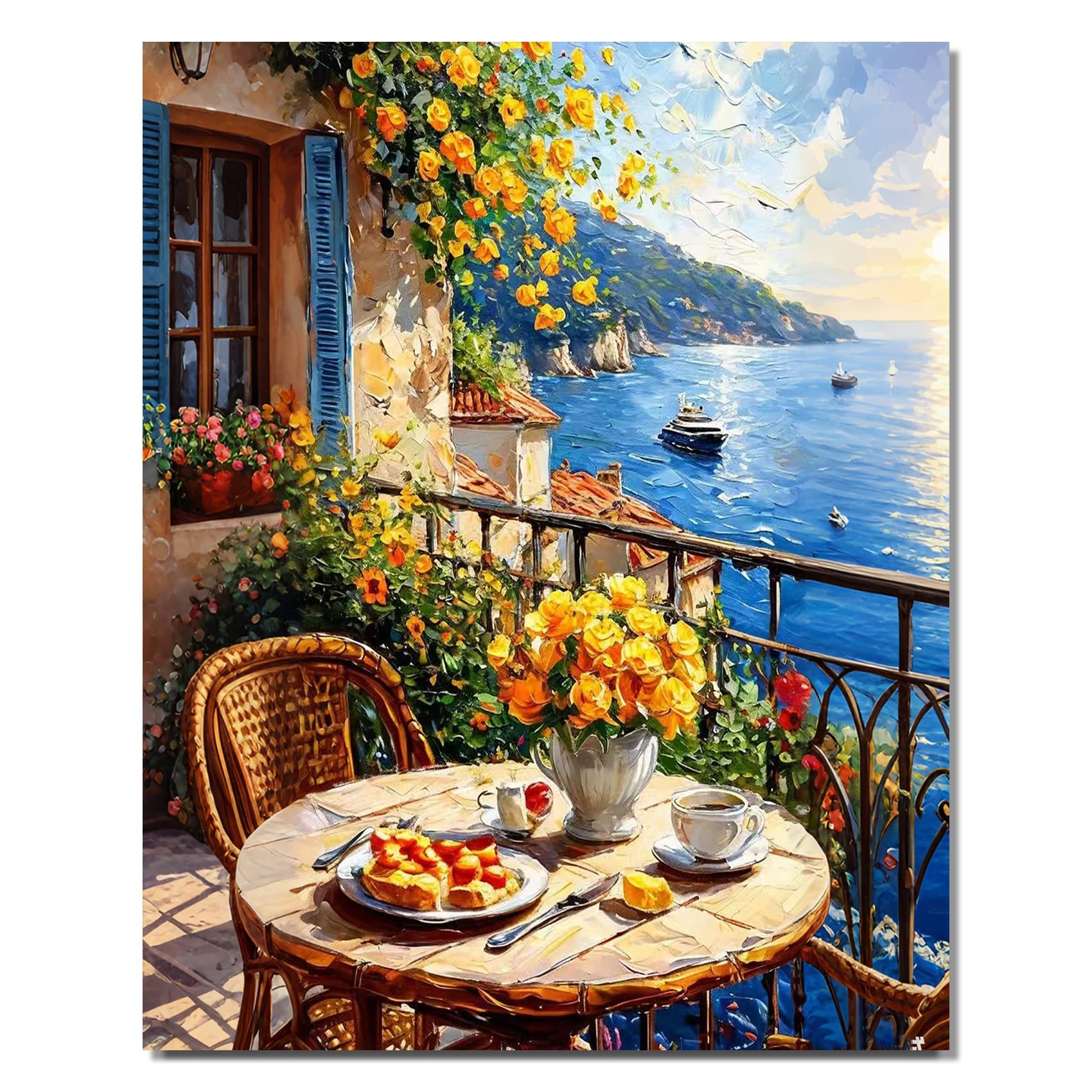 Artykapby Painting by Number for Adult Kits Landscape,Paint by Numbers Kits,DIY Acrylic Oil Painting Adults Paint by Numbers for Gift Home Wall Decor (16x20 inch)