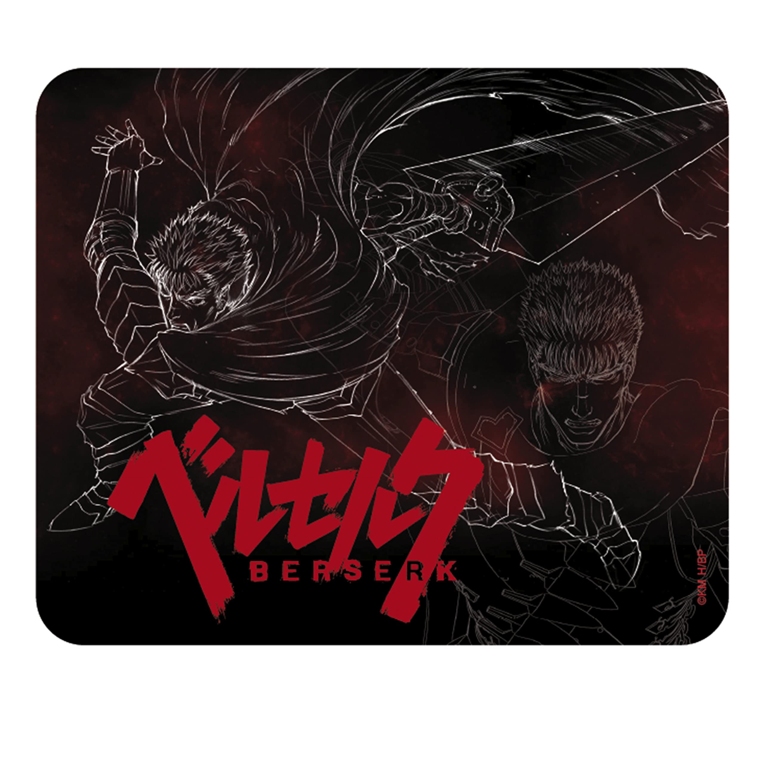 ABYstyle Berserk Guts Mousepad 9.25" L x 7.7" H Square Mouse Pad Precision Speed and Non-Slip Rubber Base Anime Manga Office Desktop Accessories Gift