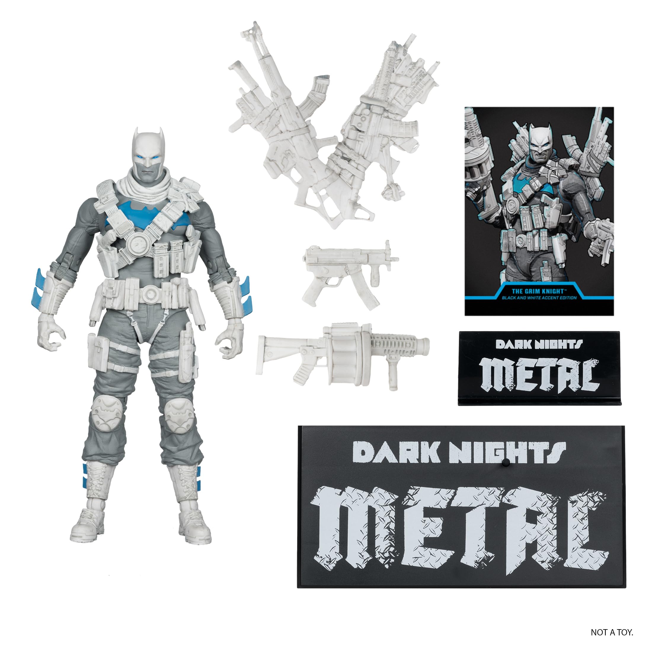 DC Multiverse The Grim Knight Dark Nights Metal, Black & White Accent Edition Gold Label Figurka akcji 17,8 cm
