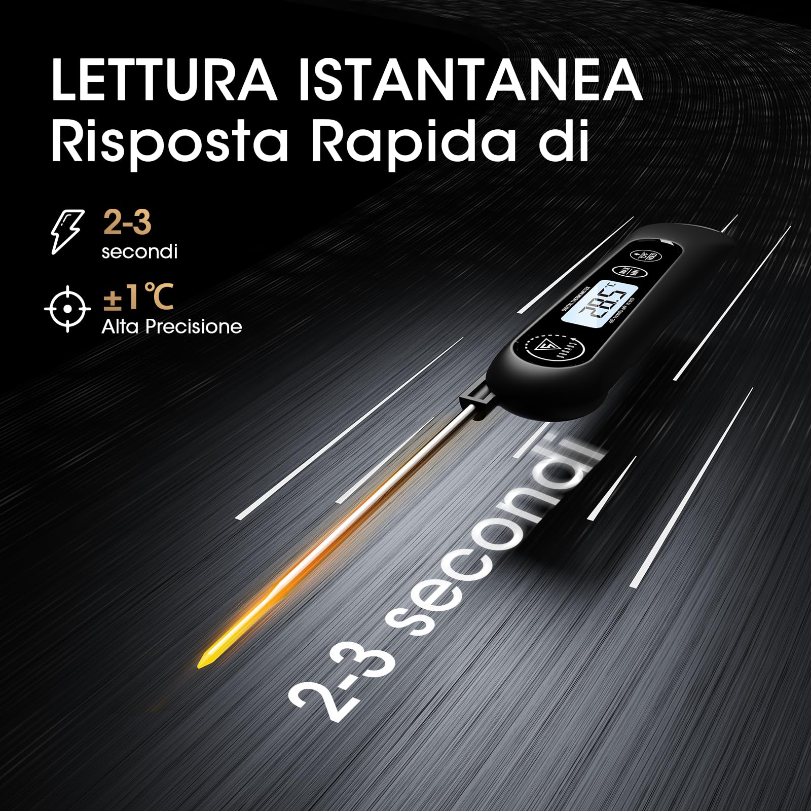 DOQAUS Termometro da Cucina Digitale, Lettura Istantanea con Sonda Pieghevole, per Carne Barbecue Alimenti