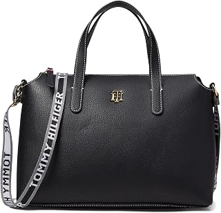 Gina II Convertible Top Zip Satchel Pebble PVC Black One Size