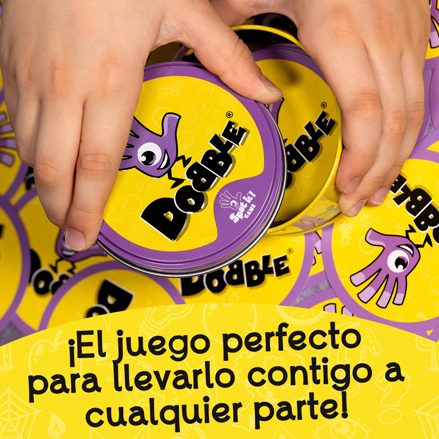 Asmodee Dobble Clasico, Juego de Cartas de Observación y Velocidad para Niños y Adultos, Juego de Mesa, 15 Minutos de Juego, A Partir de 6 años, 2-8 Jugadores