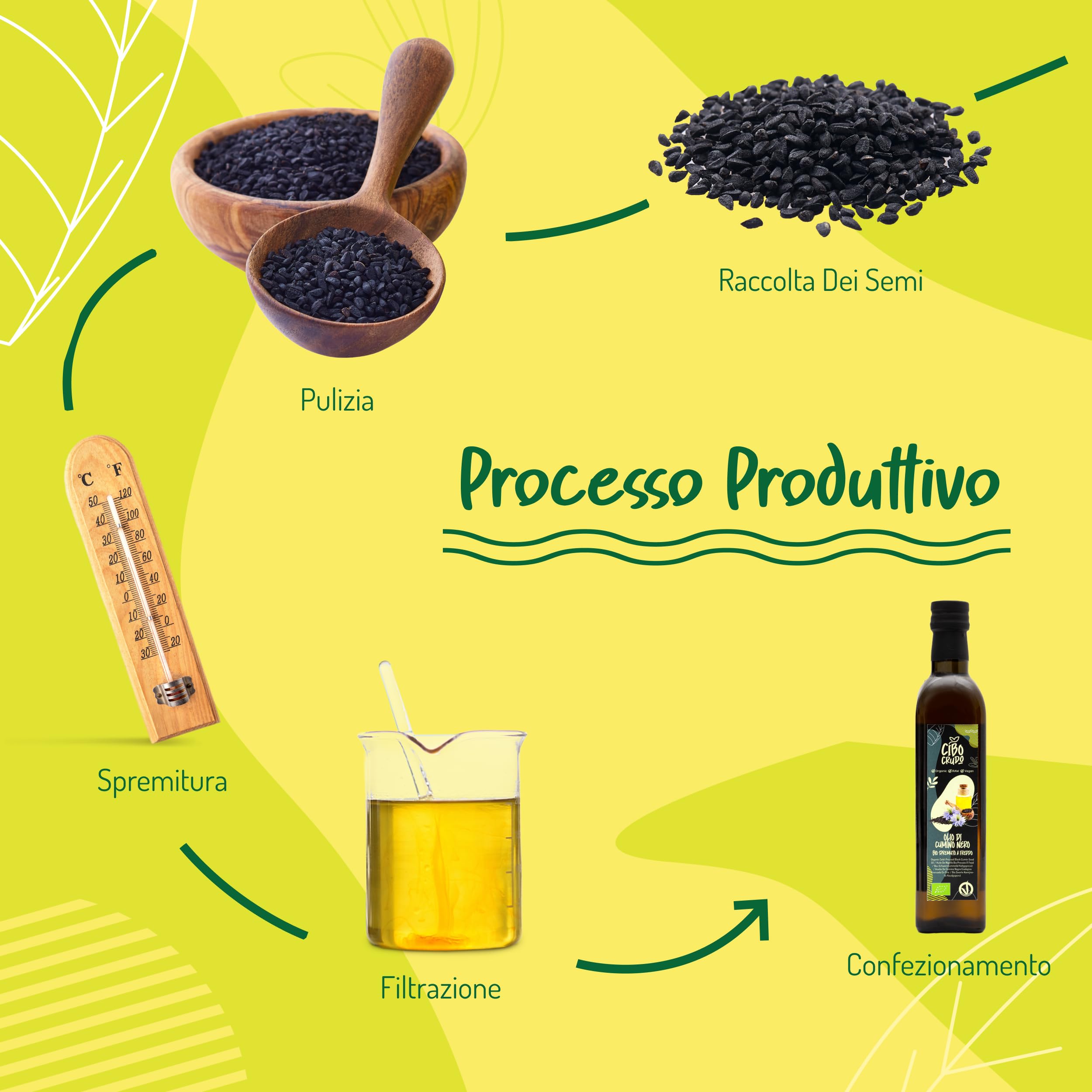Olio di Semi di Cumino Nero Biologico - 500 ml. Olio di Cumino Nero Biologico da Semi di Cumino Nero o Nigella Sativa.
