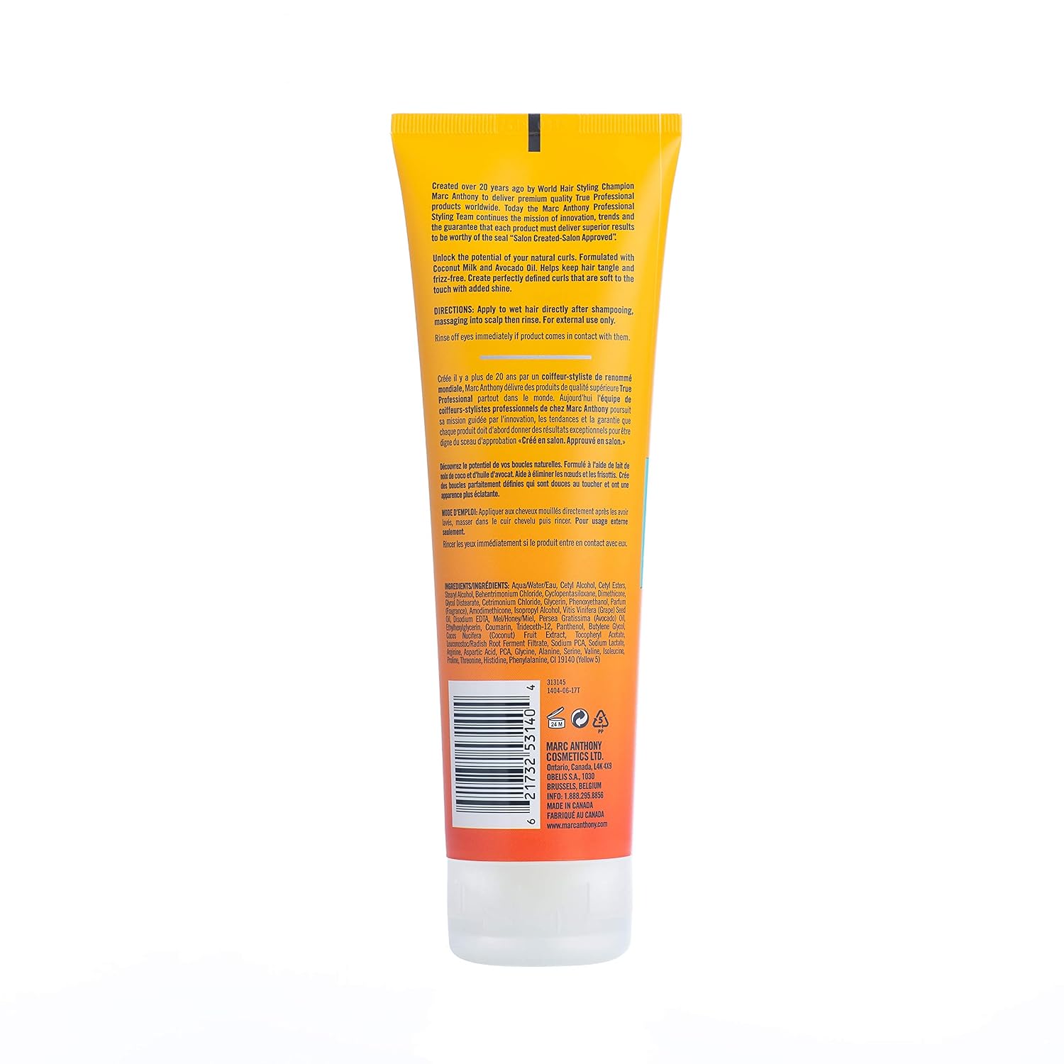 Marc Anthony Defrizzing Coconut Cream Curl Enhancing & Defining Moisture Conditioner - Coconut, Avocado Oil & Shea Butter For Curls To Bounce & Shine - Anti Frizz for Curly & Wavy Hair - 8.4 Fl Oz